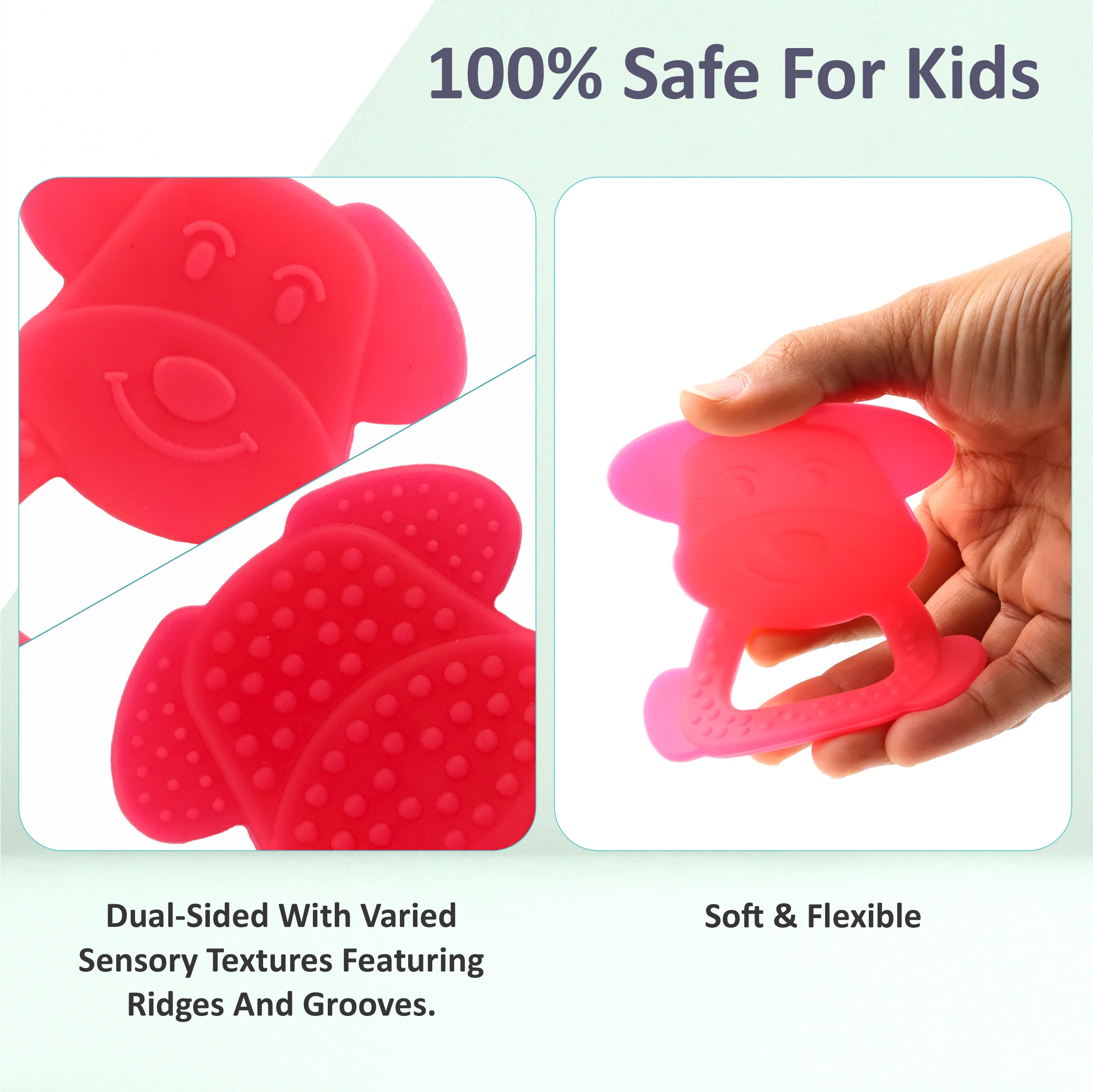 Chanak Dog Shape Teether for Babies 6-12 Months | BPA Free Food Grade Silicone Teething Toy – BIS Approved - Image 3