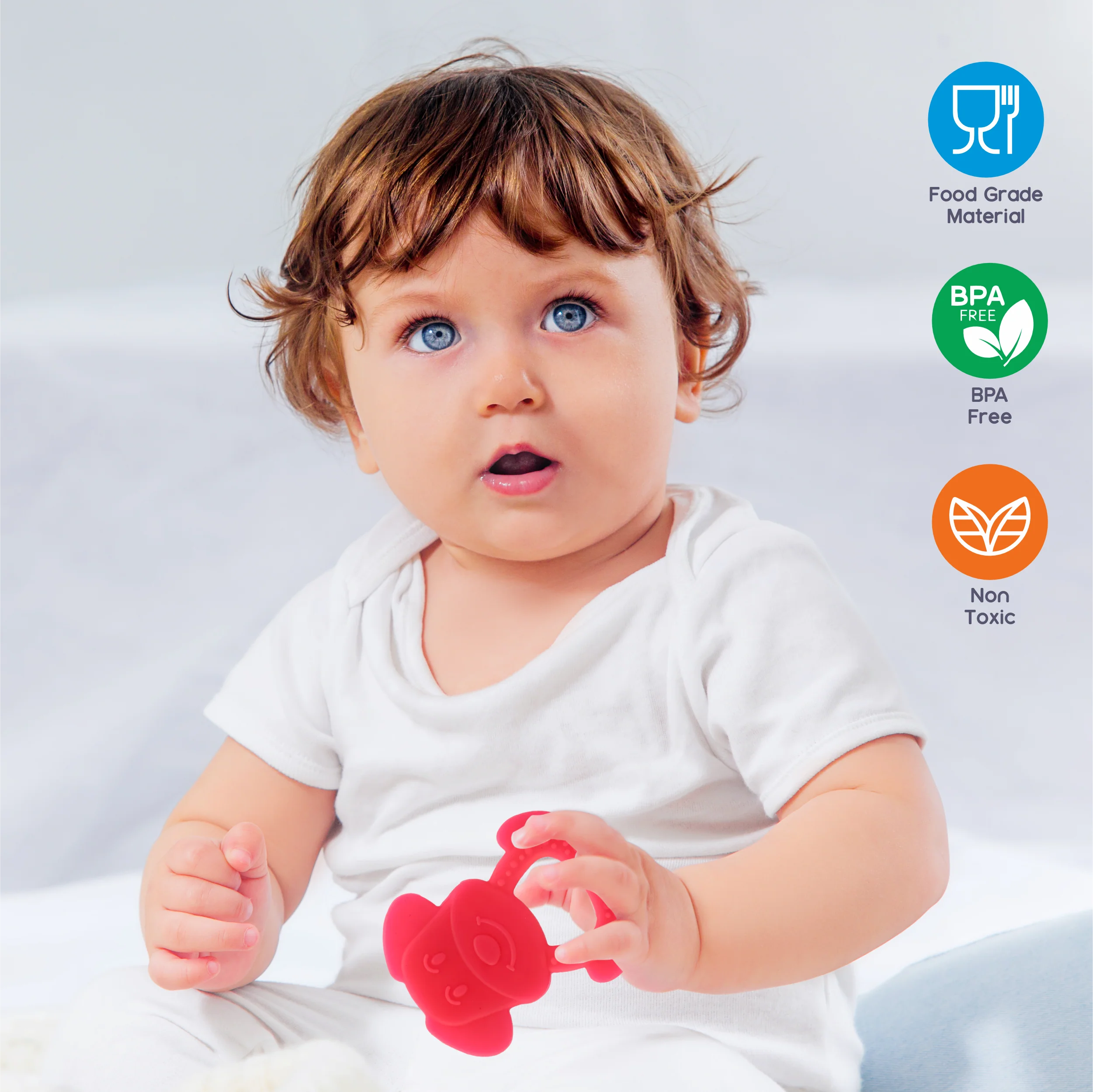 Chanak Dog Shape Teether for Babies 6-12 Months | BPA Free Food Grade Silicone Teething Toy – BIS Approved - Image 6