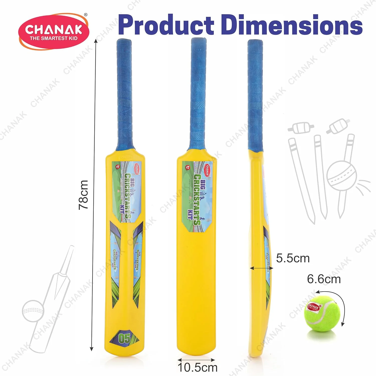 Chanak Cricket Bat – Large Size Yellow | BIS Approved - Image 4