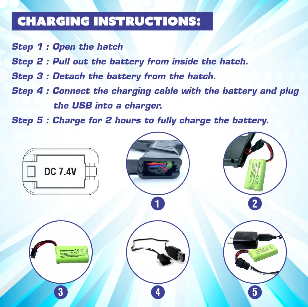 Chanak Automatic Dart Gun for Kids 3+ Years | 30 Rapid Fire Foam Bullets with Rechargeable Briefcase – BIS Approved - Image 8