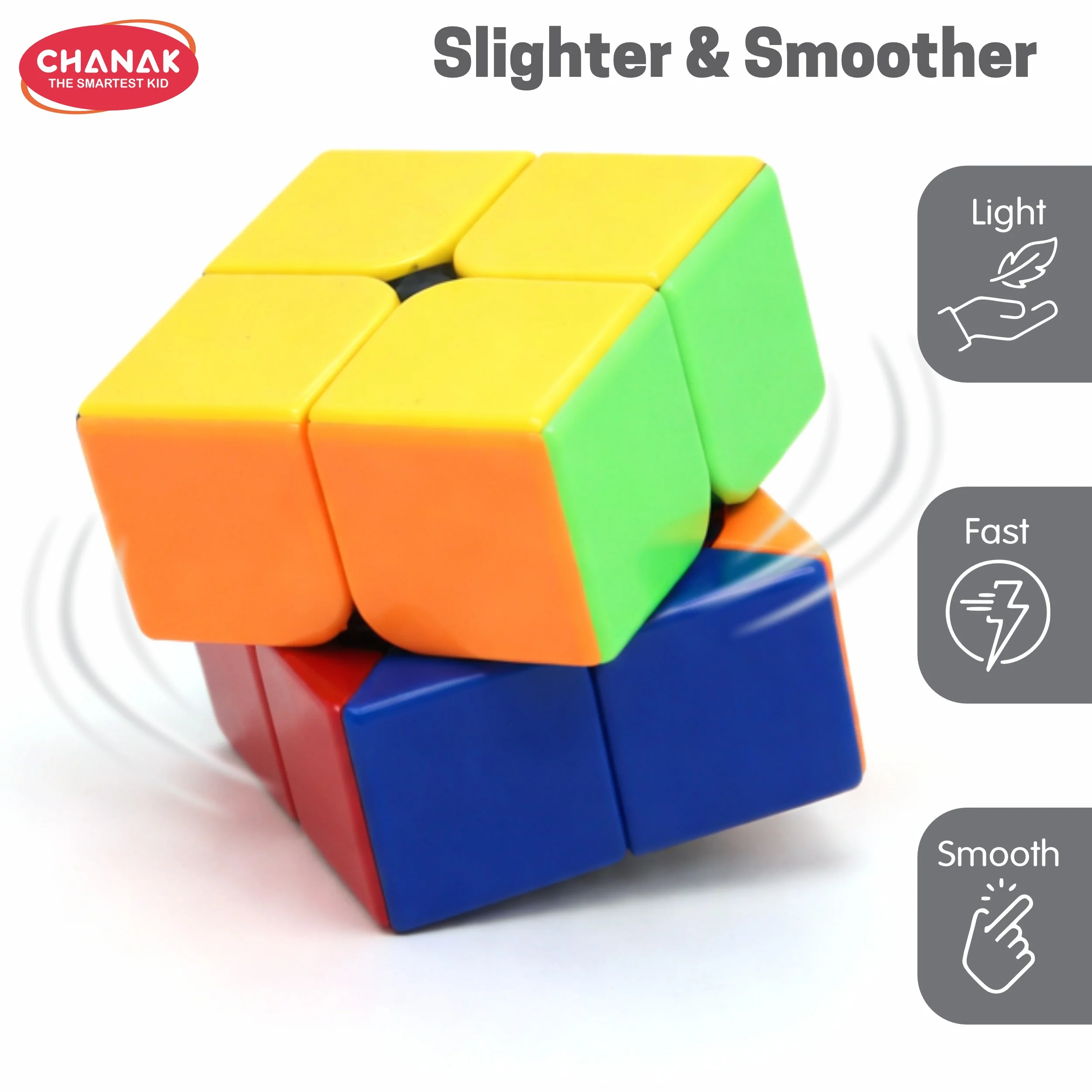 Chanak 2x2 Speed Cube for Kids & Adults 6+ Years | Stickerless Puzzle Cube – BIS Approved - Image 3