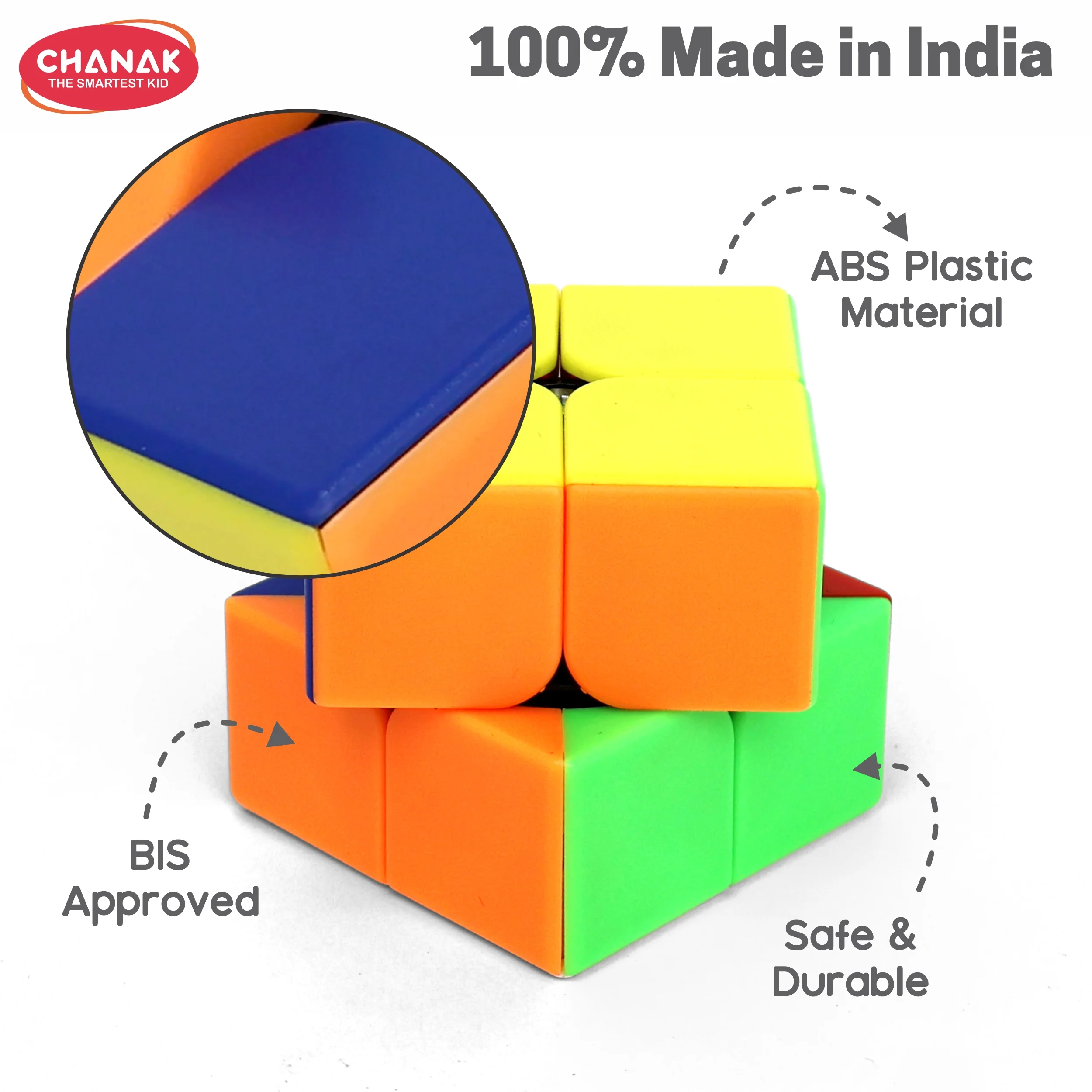 Chanak 2x2 Speed Cube for Kids & Adults 6+ Years | Stickerless Puzzle Cube – BIS Approved - Image 6