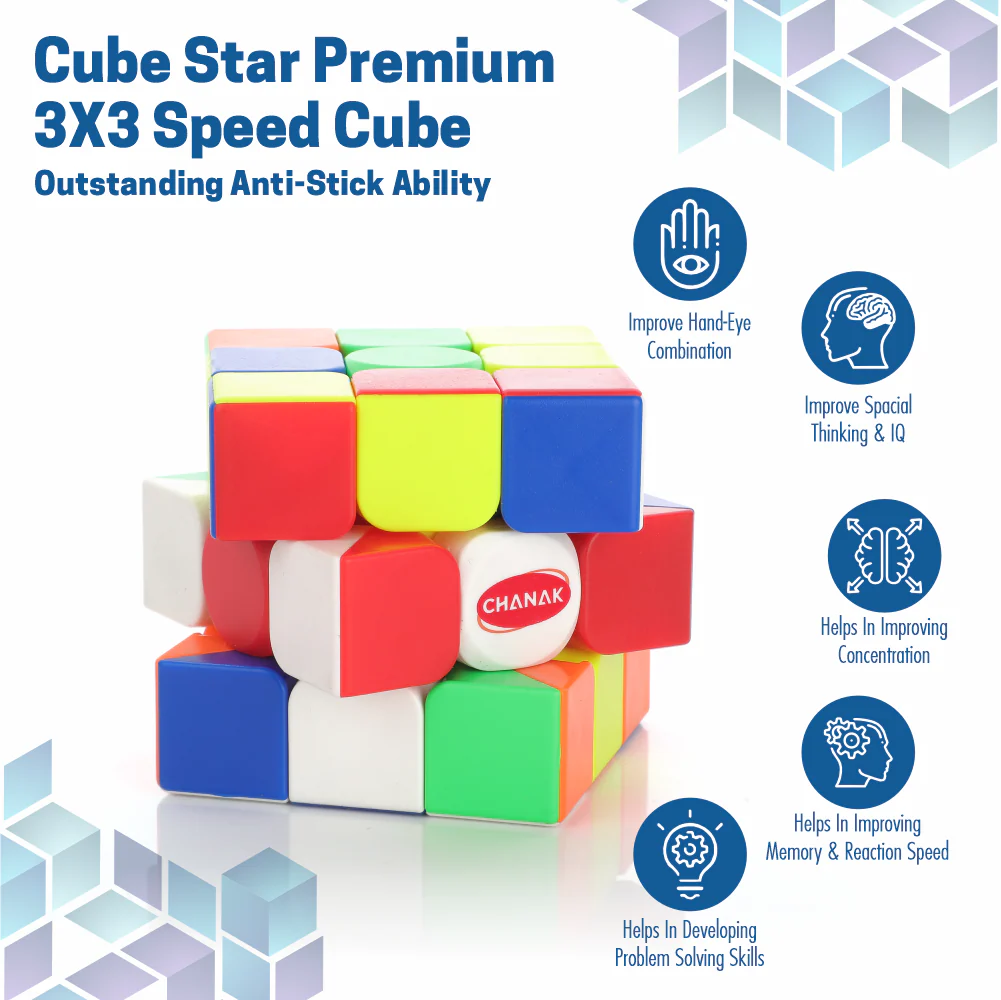 Chanak 3x3 Speed Cube for Kids & Adults 6+ Years | Stickerless Puzzle Cube – BIS Approved - Image 3