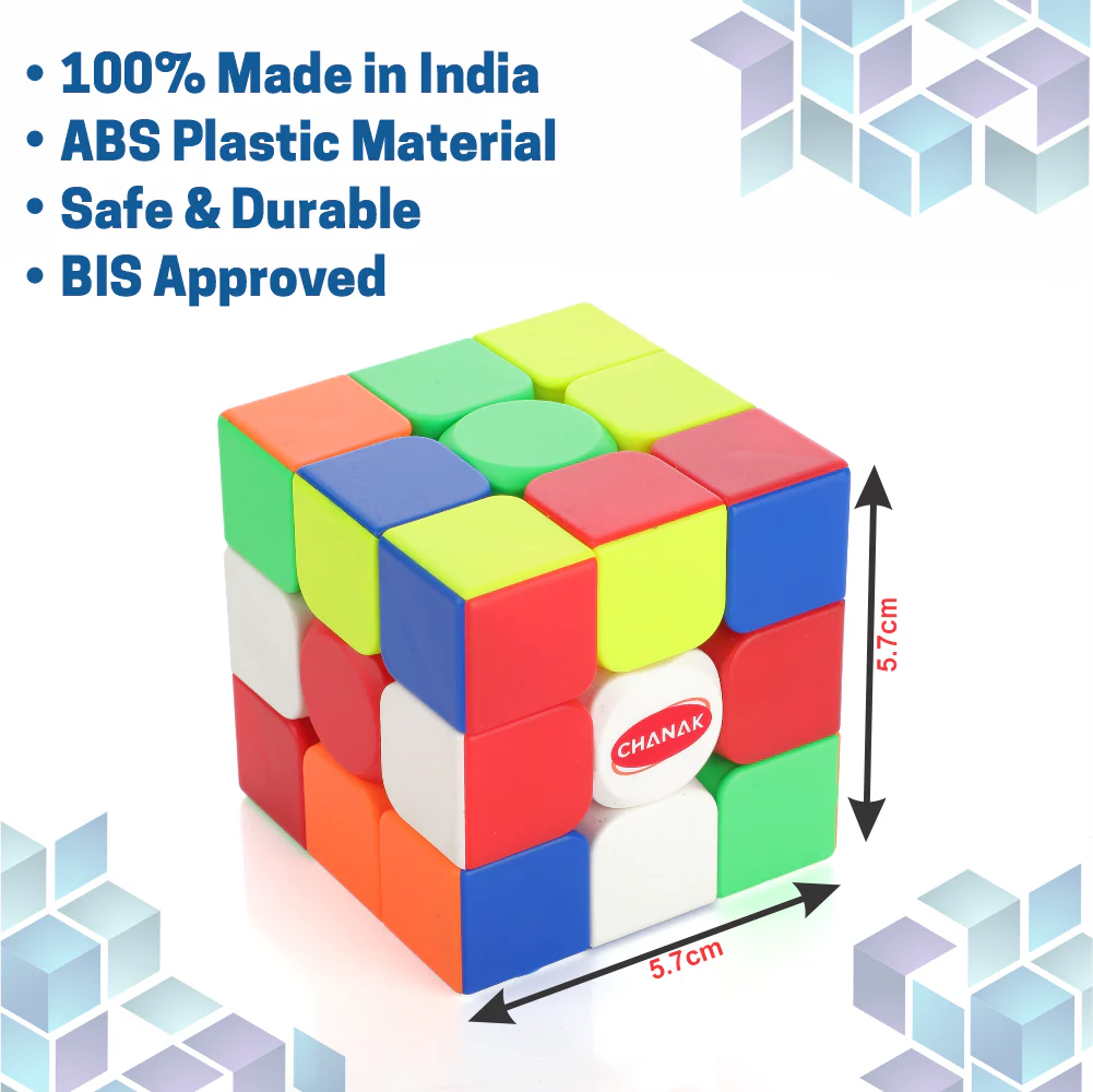 Chanak 3x3 Speed Cube for Kids & Adults 6+ Years | Stickerless Puzzle Cube – BIS Approved - Image 5