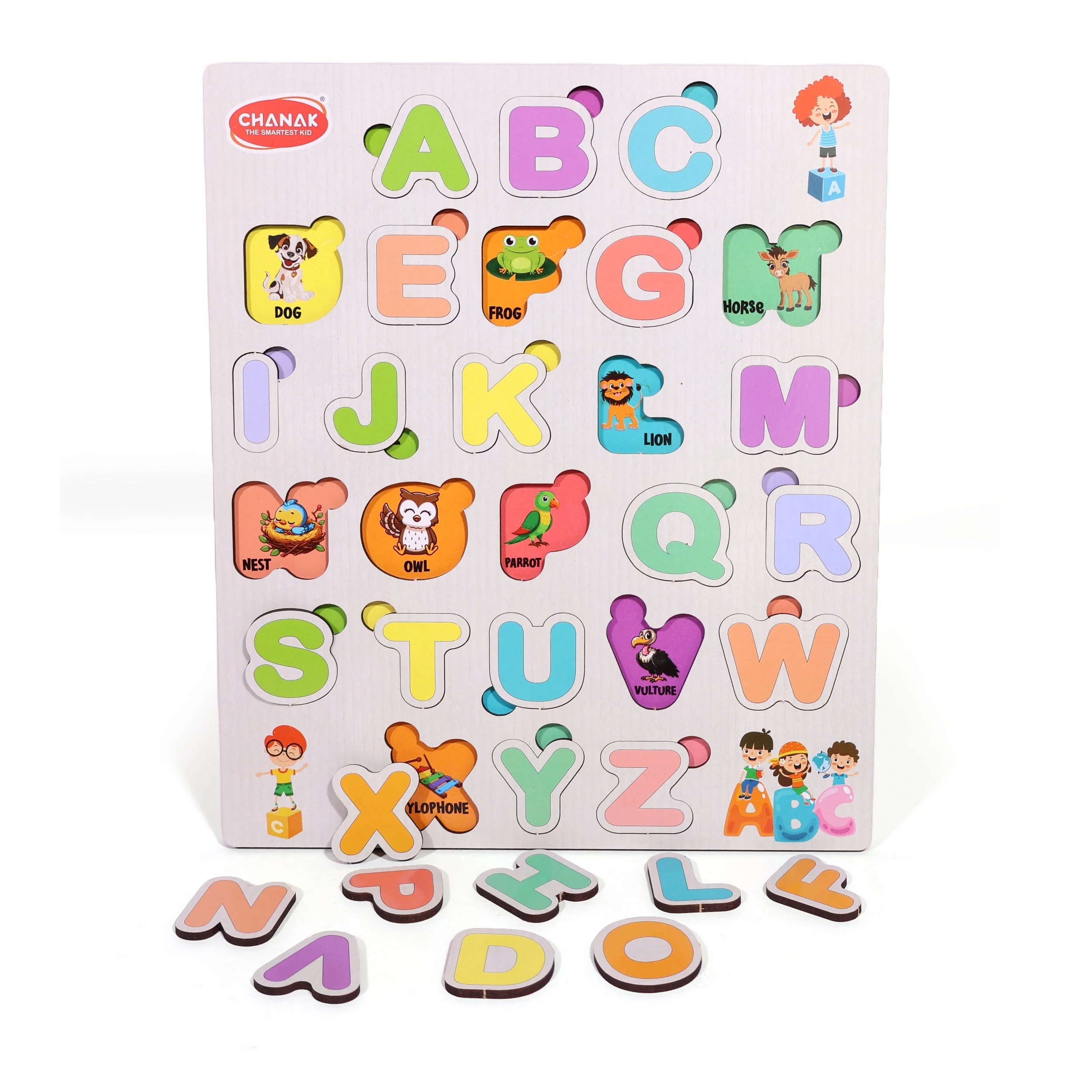 Chanak 4-in-1 Montessori Learning Set – Wooden Puzzle Combo for Kids - Image 12