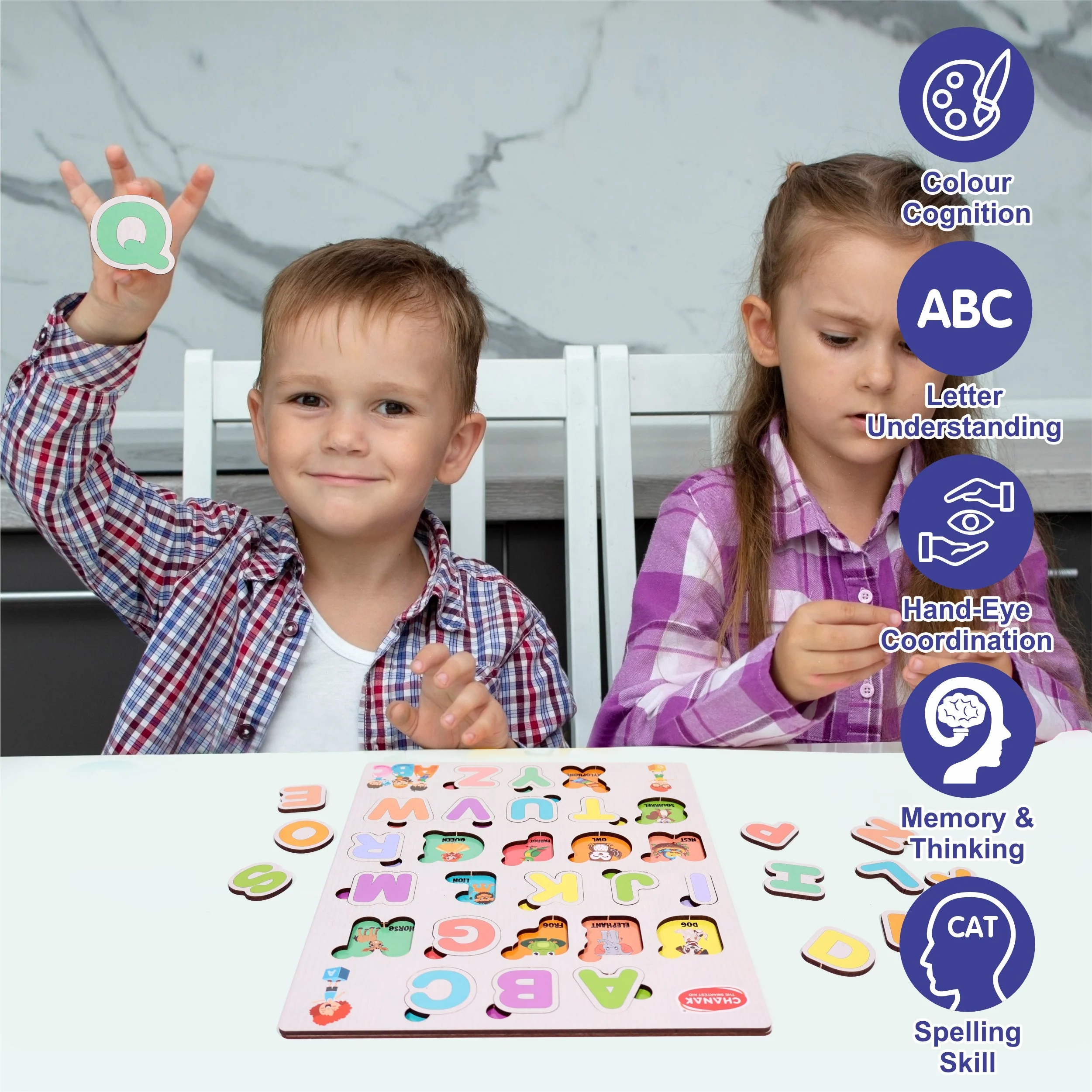 Chanak 4-in-1 Montessori Learning Set – Wooden Puzzle Combo for Kids - Image 16