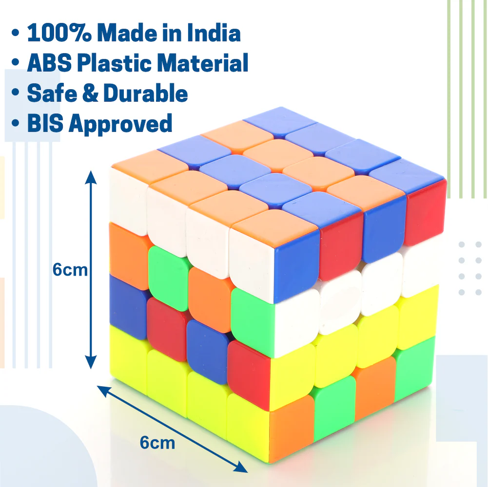 Chanak 4x4 Speed Cube for Kids & Adults 6+ Years | Stickerless Puzzle Cube – BIS Approved - Image 6