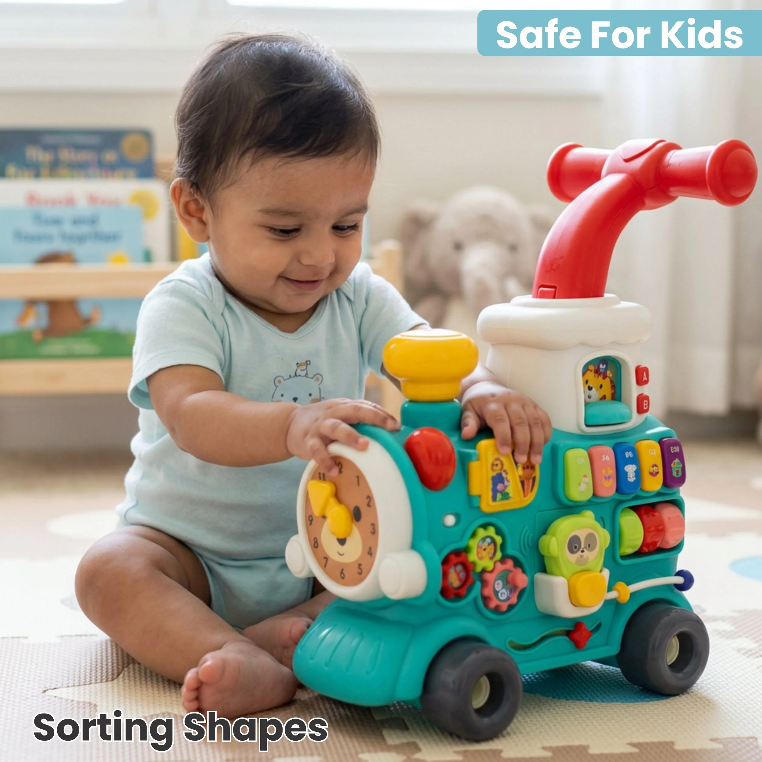 Chanak Tiny Train Baby Walker for 9+ Months | 5-in-1 Activity Centre with Piano, Gears & Maze – BIS Approved - Image 10