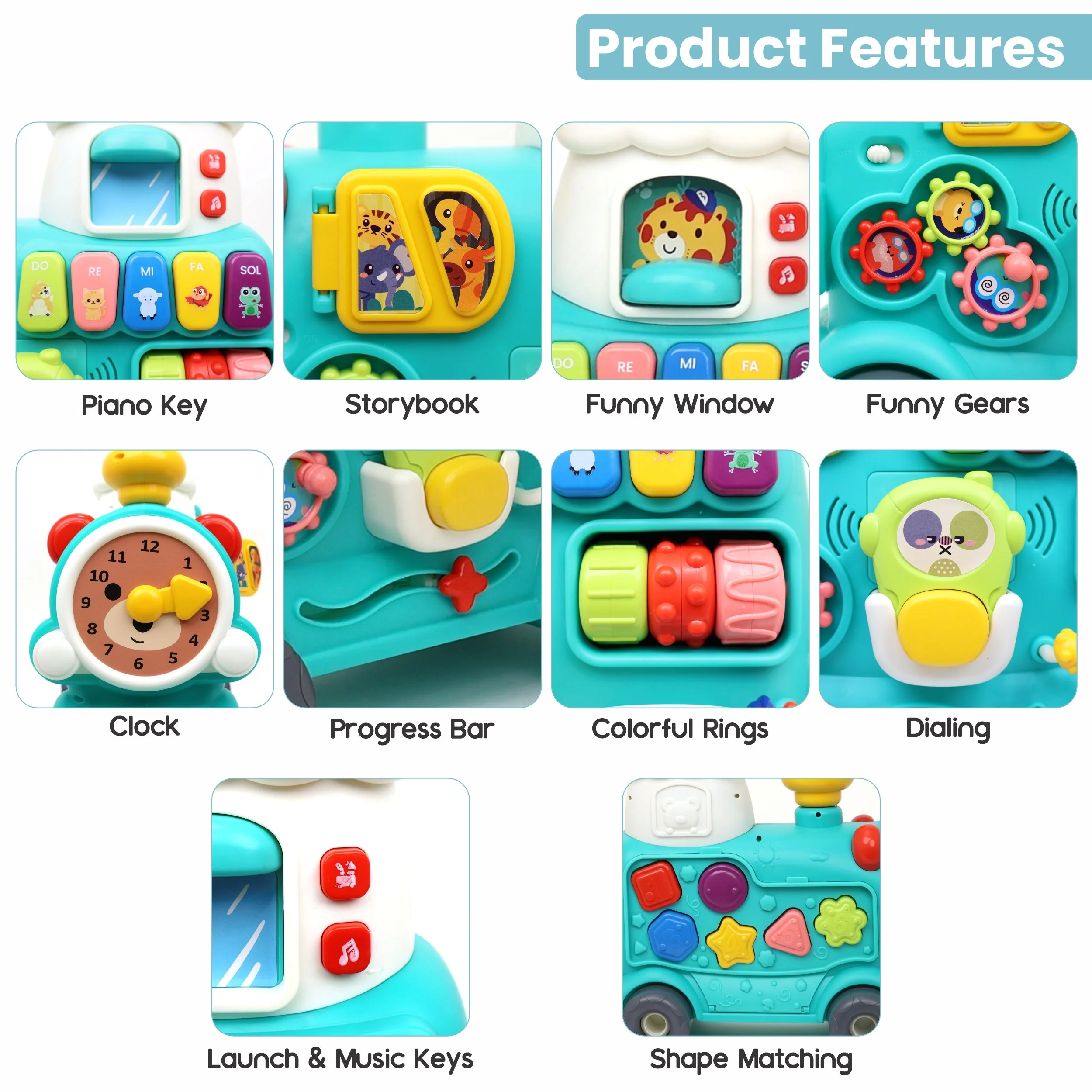 Chanak Tiny Train Baby Walker for 9+ Months | 5-in-1 Activity Centre with Piano, Gears & Maze – BIS Approved - Image 4