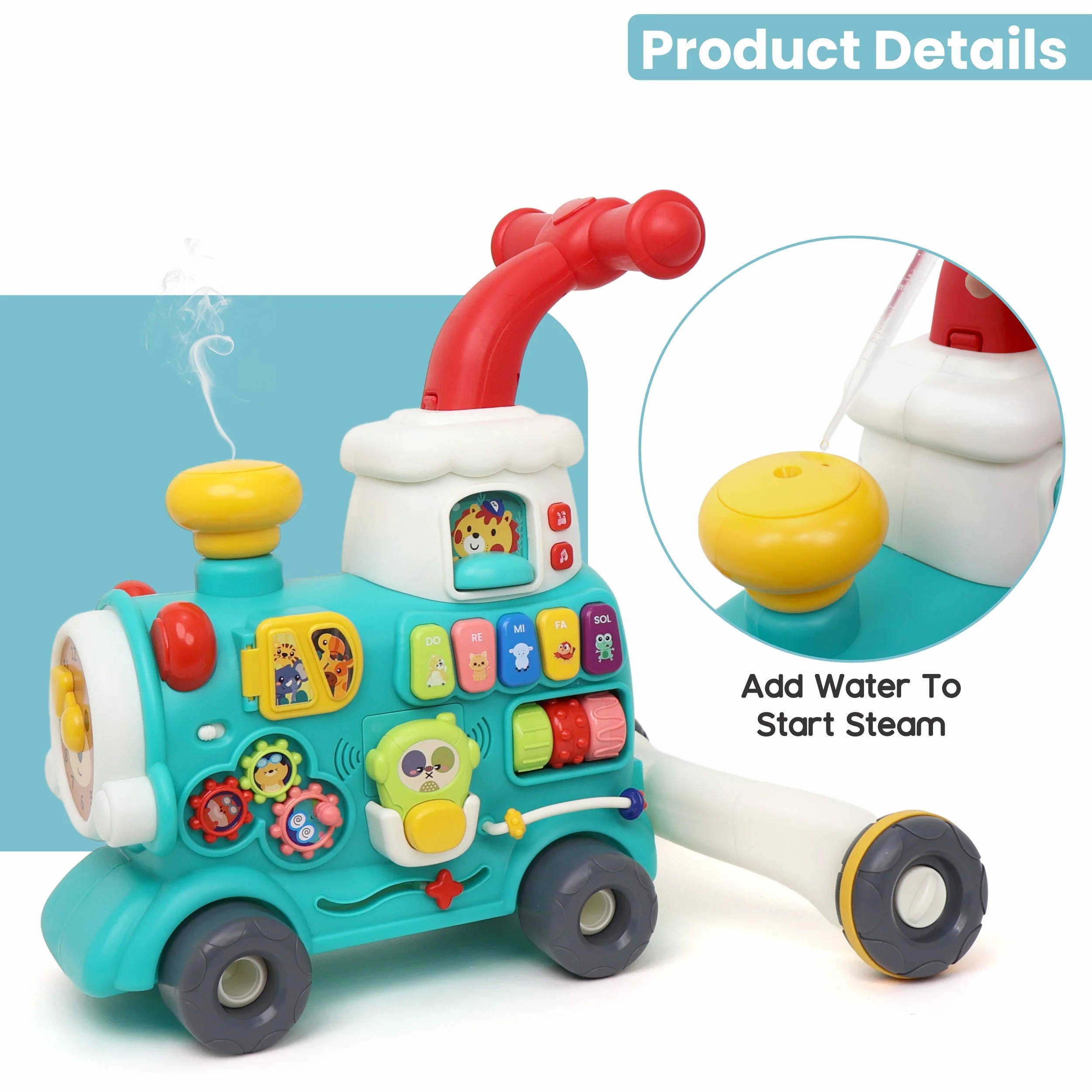 Chanak Tiny Train Baby Walker for 9+ Months | 5-in-1 Activity Centre with Piano, Gears & Maze – BIS Approved - Image 5