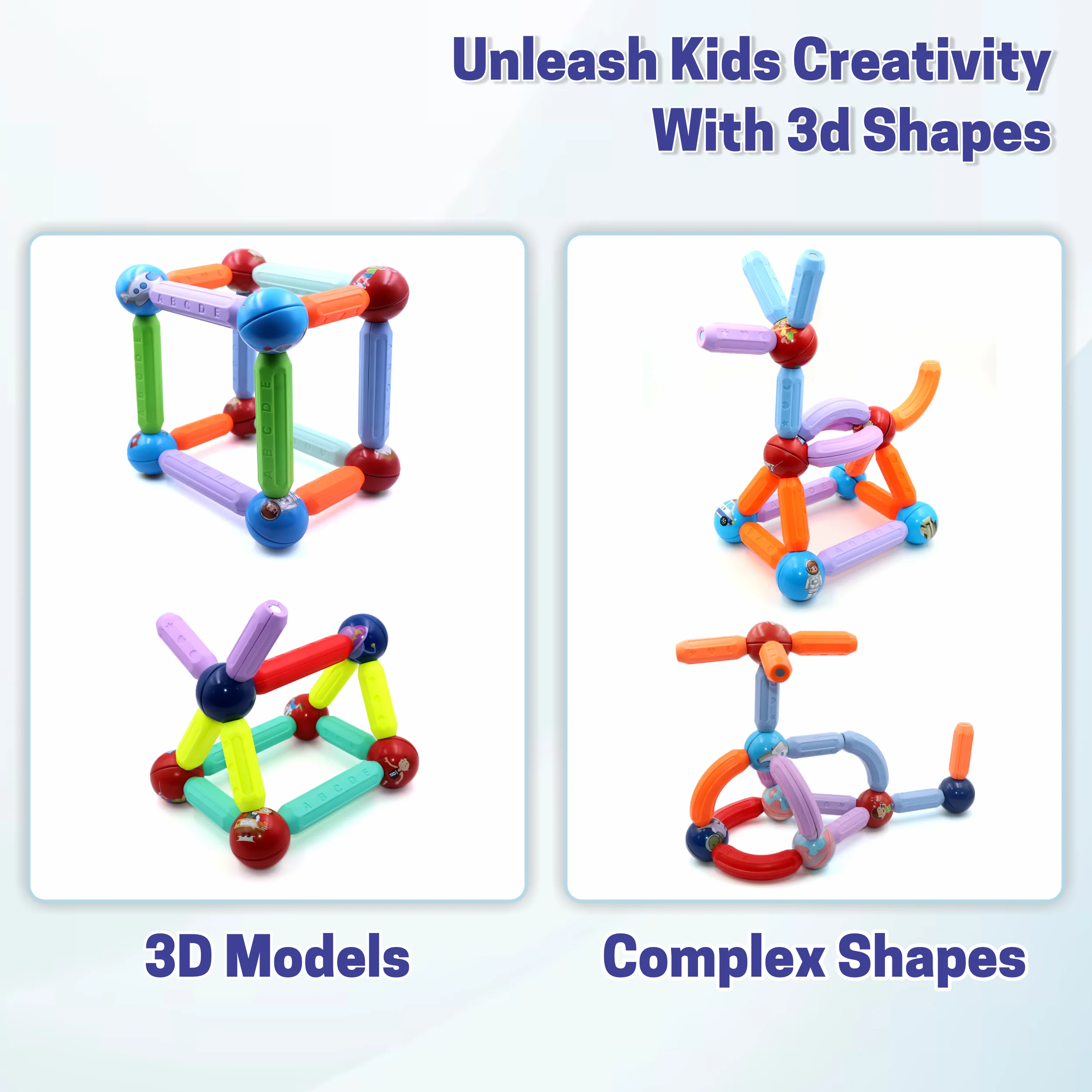 Chanak Magnetic Building Blocks for Kids 3+ Years | 76 Pcs STEM Stick & Ball Montessori Toy – BIS Approved - Image 3