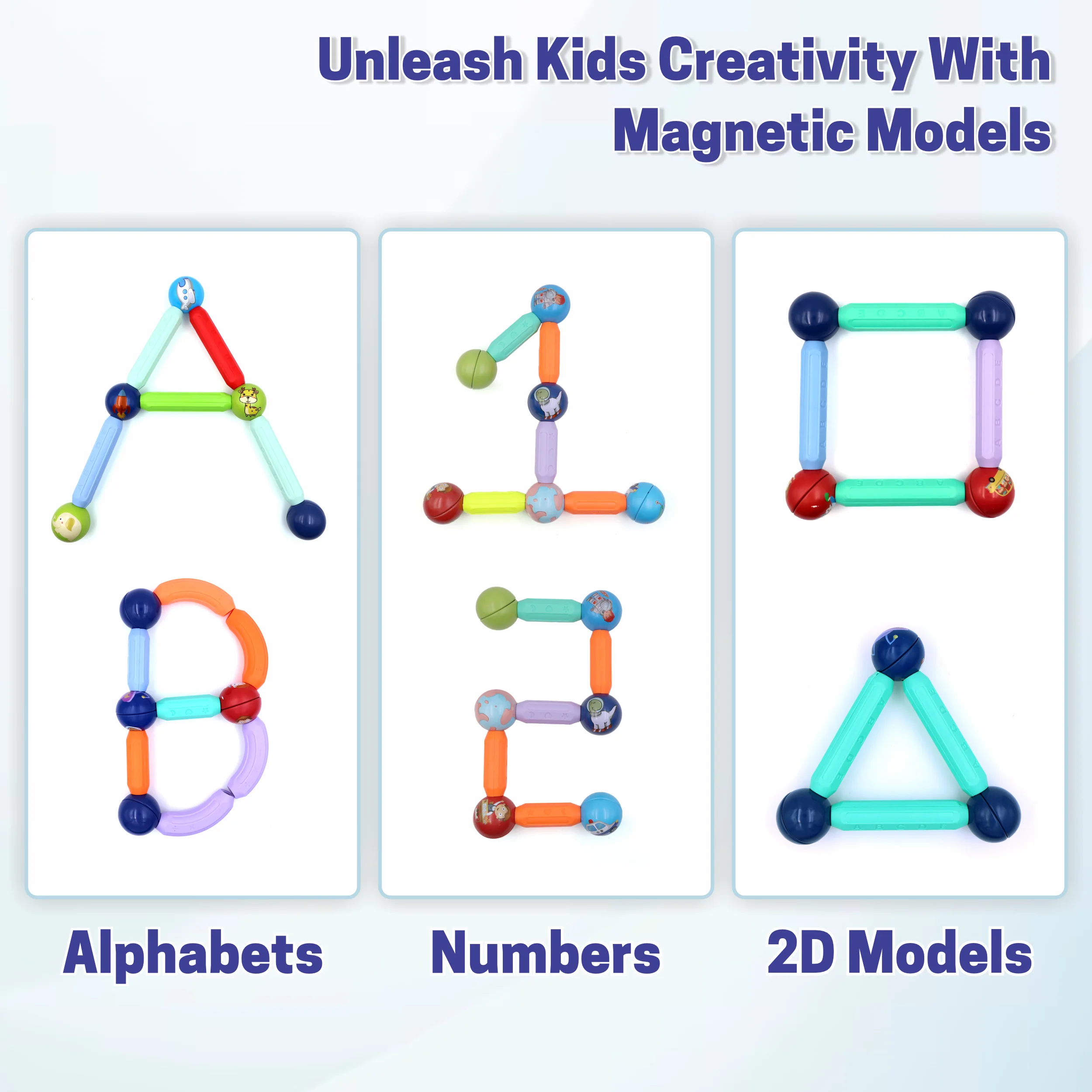 Chanak Magnetic Building Blocks for Kids 3+ Years | 76 Pcs STEM Stick & Ball Montessori Toy – BIS Approved - Image 4