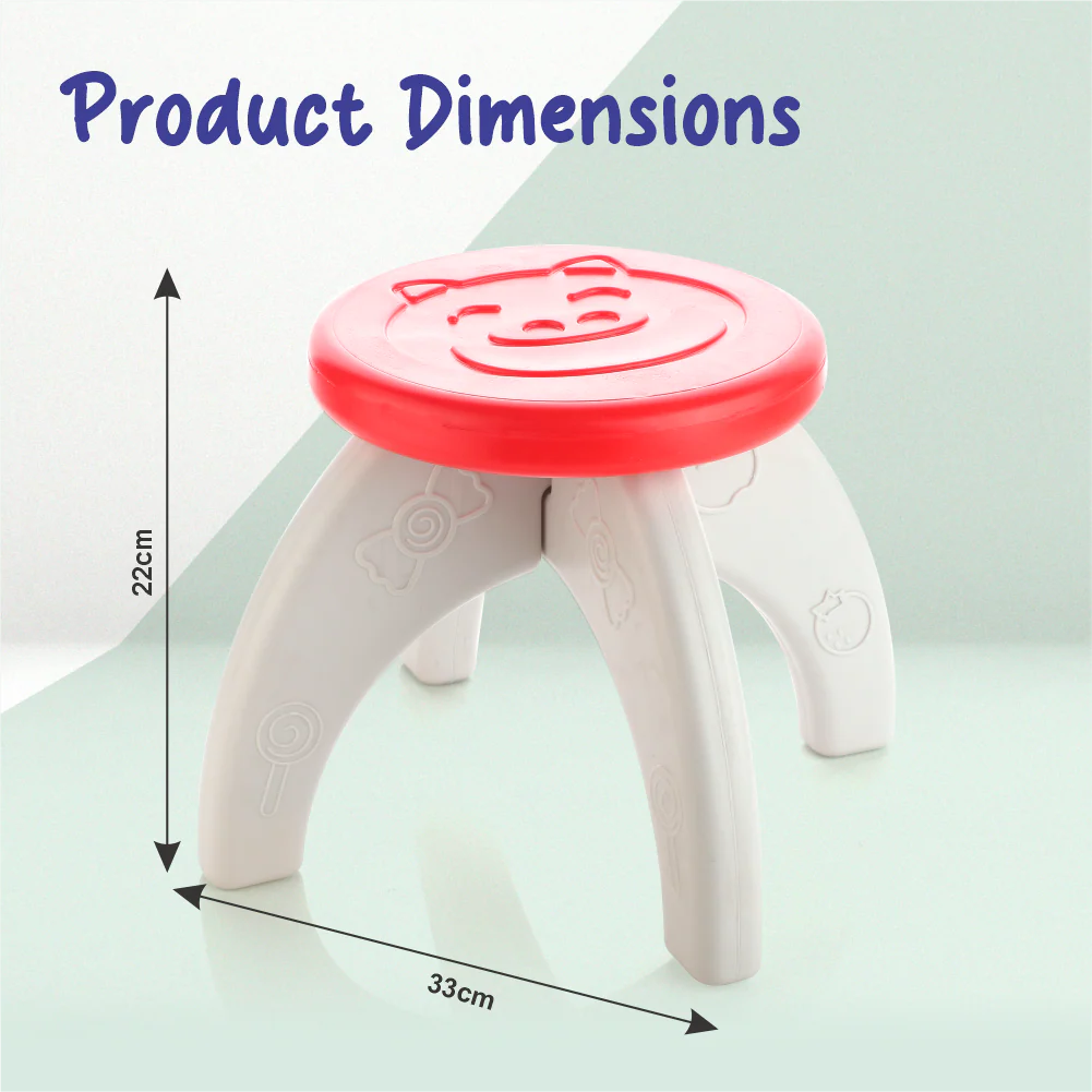 Chanak Baby Step Stool Chair for Kids | Durable HDPE Plastic Activity Seat – BIS Approved (Red) - Image 2