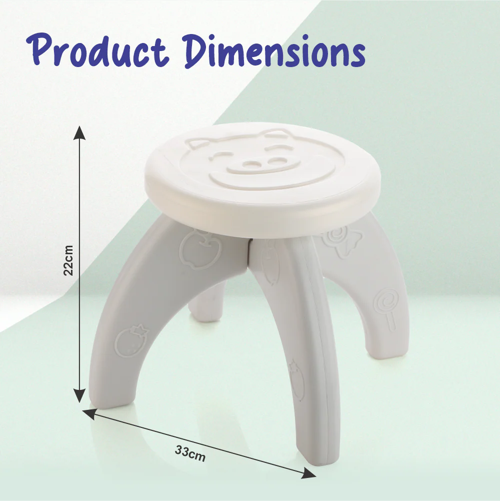 Chanak Baby Step Stool Chair for Kids | Durable HDPE Plastic Activity Seat – BIS Approved (White) - Image 2