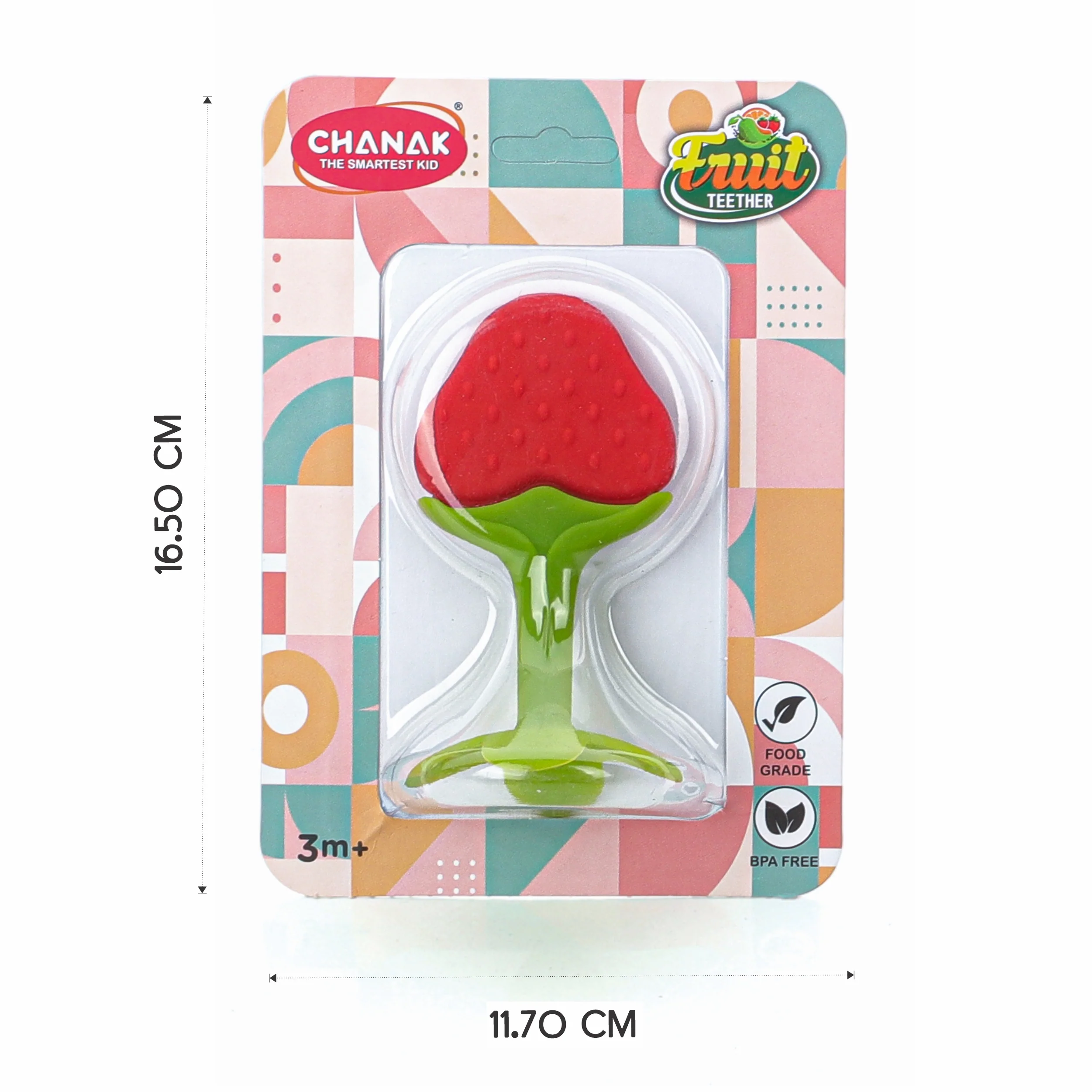 Chanak Silicone Fruit Teether for Babies 3+ Months | BPA Free Food Grade, Non-Toxic – BIS Approved (Orange & Red) - Image 4