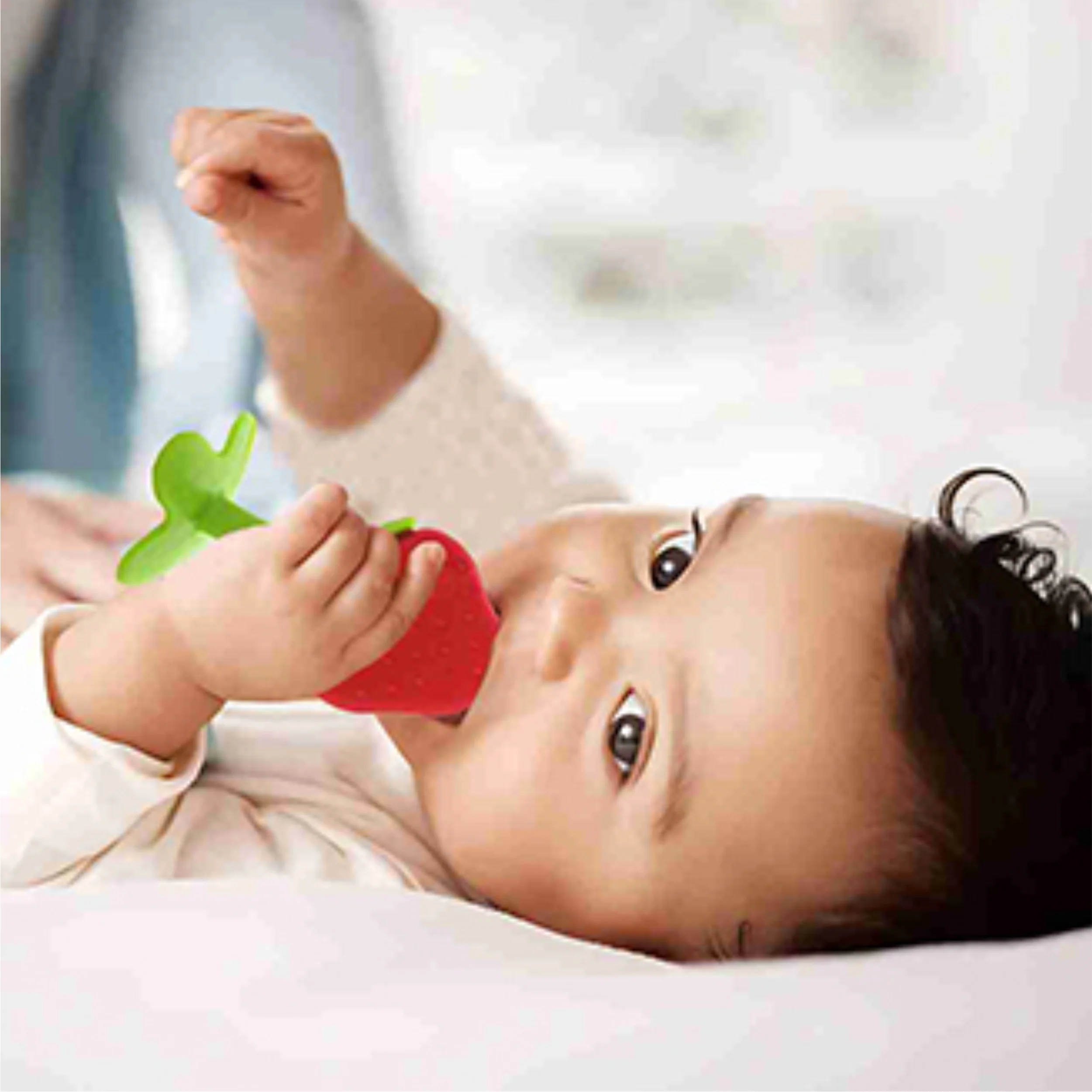 Chanak Silicone Fruit Teether for Babies 3+ Months | BPA Free Food Grade, Non-Toxic – BIS Approved (Blue & Red) - Image 4