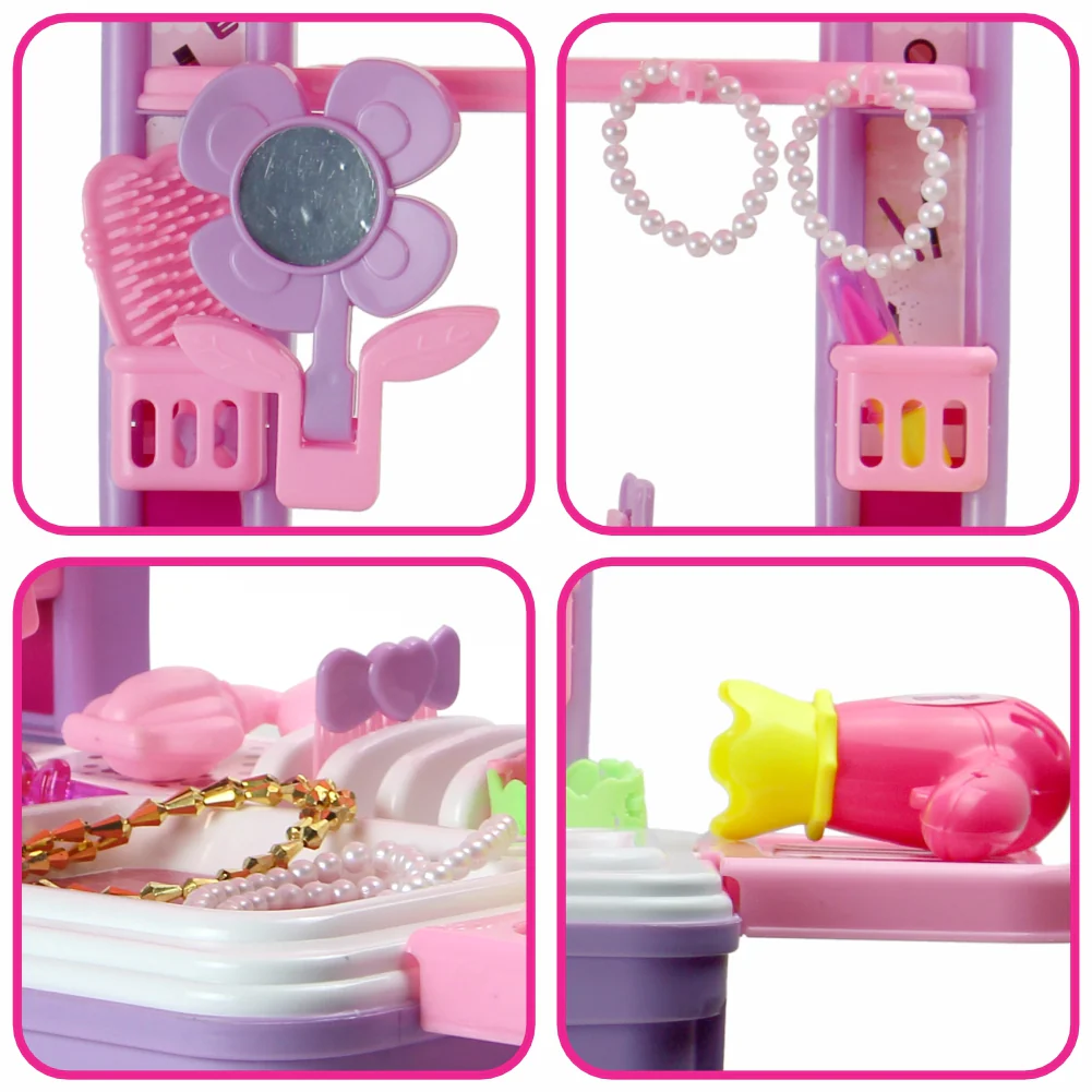 Chanak Beauty Playset for Kids 3+ Years | 25 Pcs Pretend Play Makeup Set with Trolley on Wheels – BIS Approved - Image 5