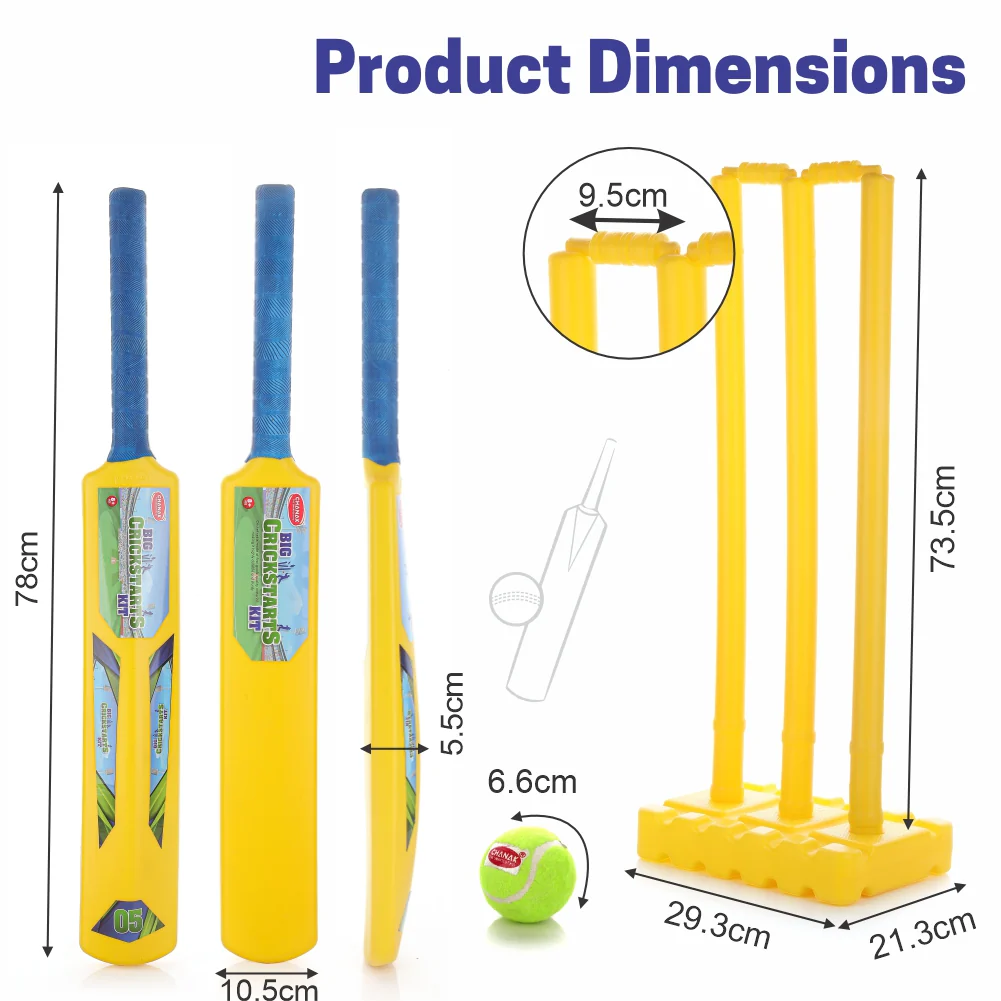 Chanak Big Cricket Kit for Kids 5+ Years | Bat, Ball, Stumps & Bails Set – BIS Approved (Big) - Image 3