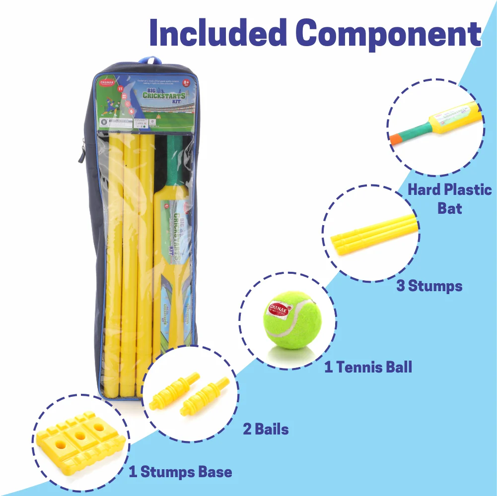 Chanak Big Cricket Kit for Kids 5+ Years | Bat, Ball, Stumps & Bails Set – BIS Approved (Big) - Image 4