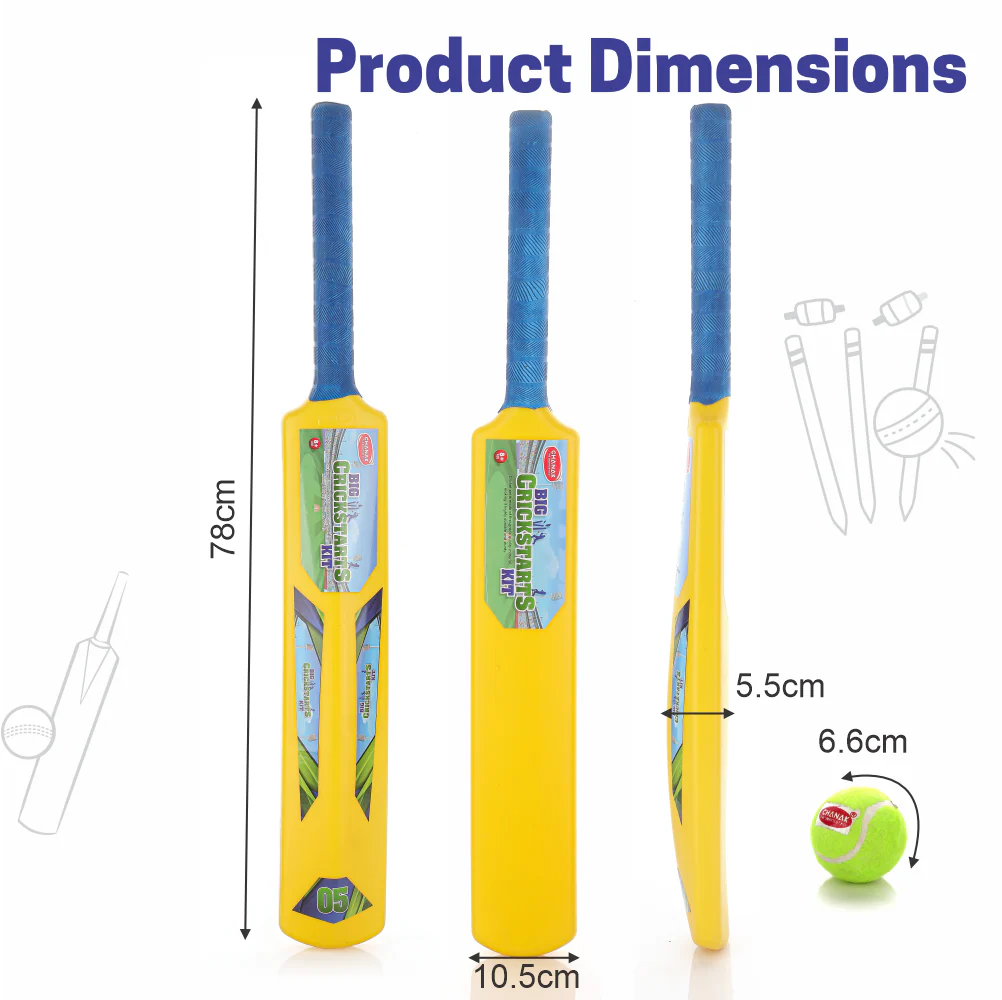 Chanak Big Cricket Kit for Kids 5+ Years | Bat & Tennis Ball Set – BIS Approved - Image 3