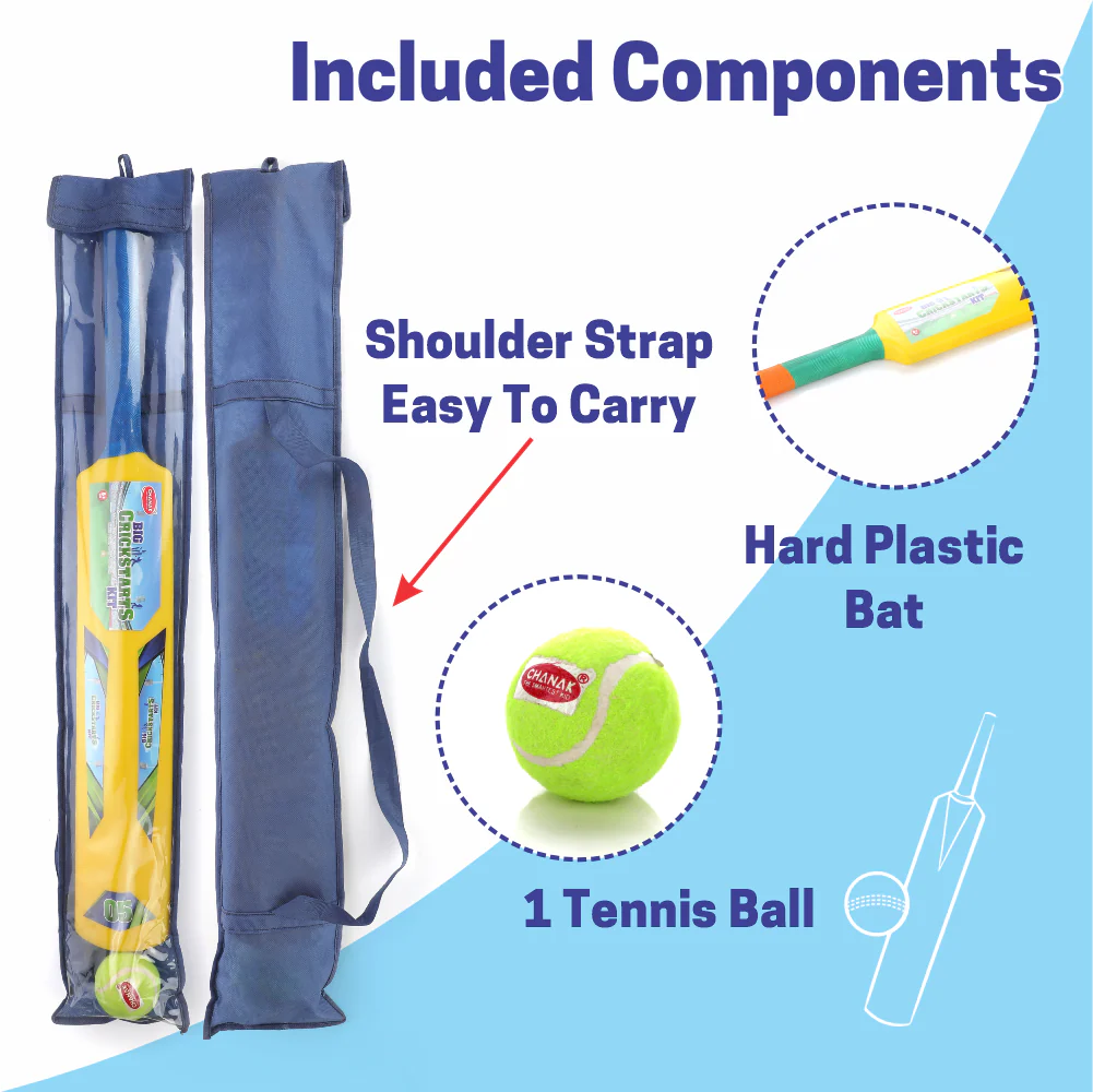 Chanak Big Cricket Kit for Kids 5+ Years | Bat & Tennis Ball Set – BIS Approved - Image 4