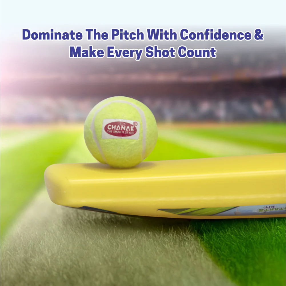 Chanak Big Cricket Kit for Kids 5+ Years | Bat & Tennis Ball Set – BIS Approved - Image 6