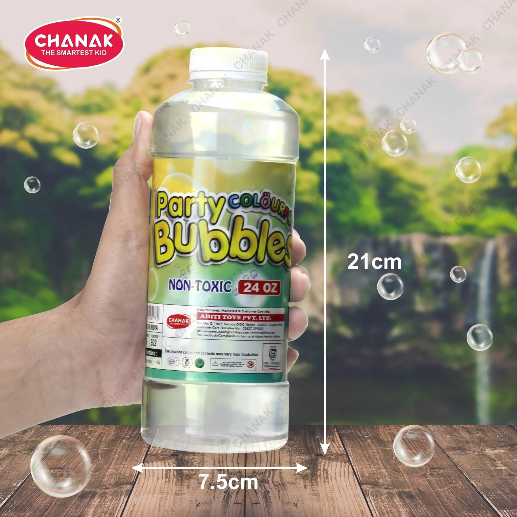Chanak Bubble Solution Refill 750ml for Kids 3+ Years | Colorful Bubble Maker Liquid – BIS Approved (Pack of 1) - Image 3