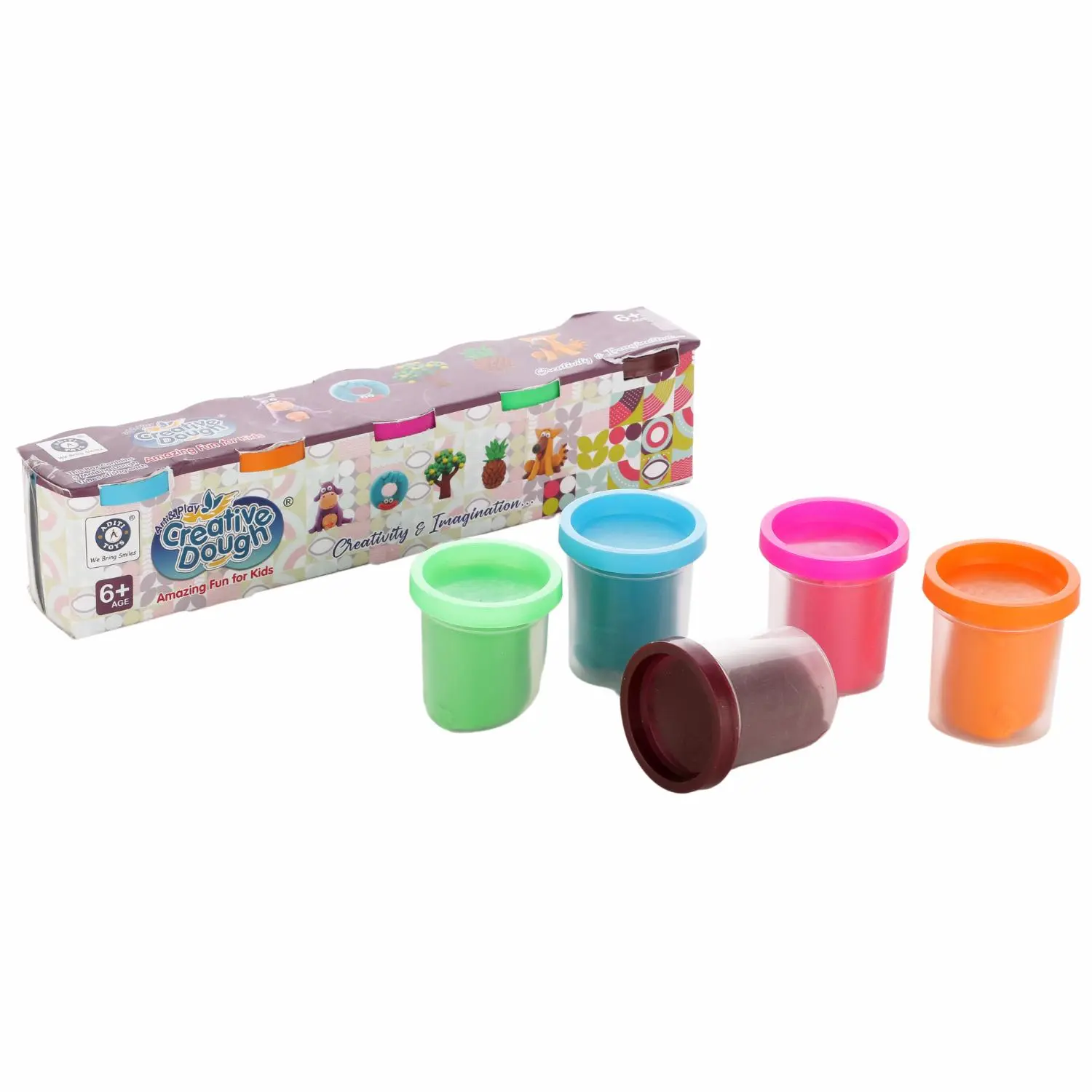 Chanak Clay Dough Set for Kids 3+ Years | 5 Colorful Non-Toxic Clay with Sculpting Tools – BIS Approved (50g x 5)
