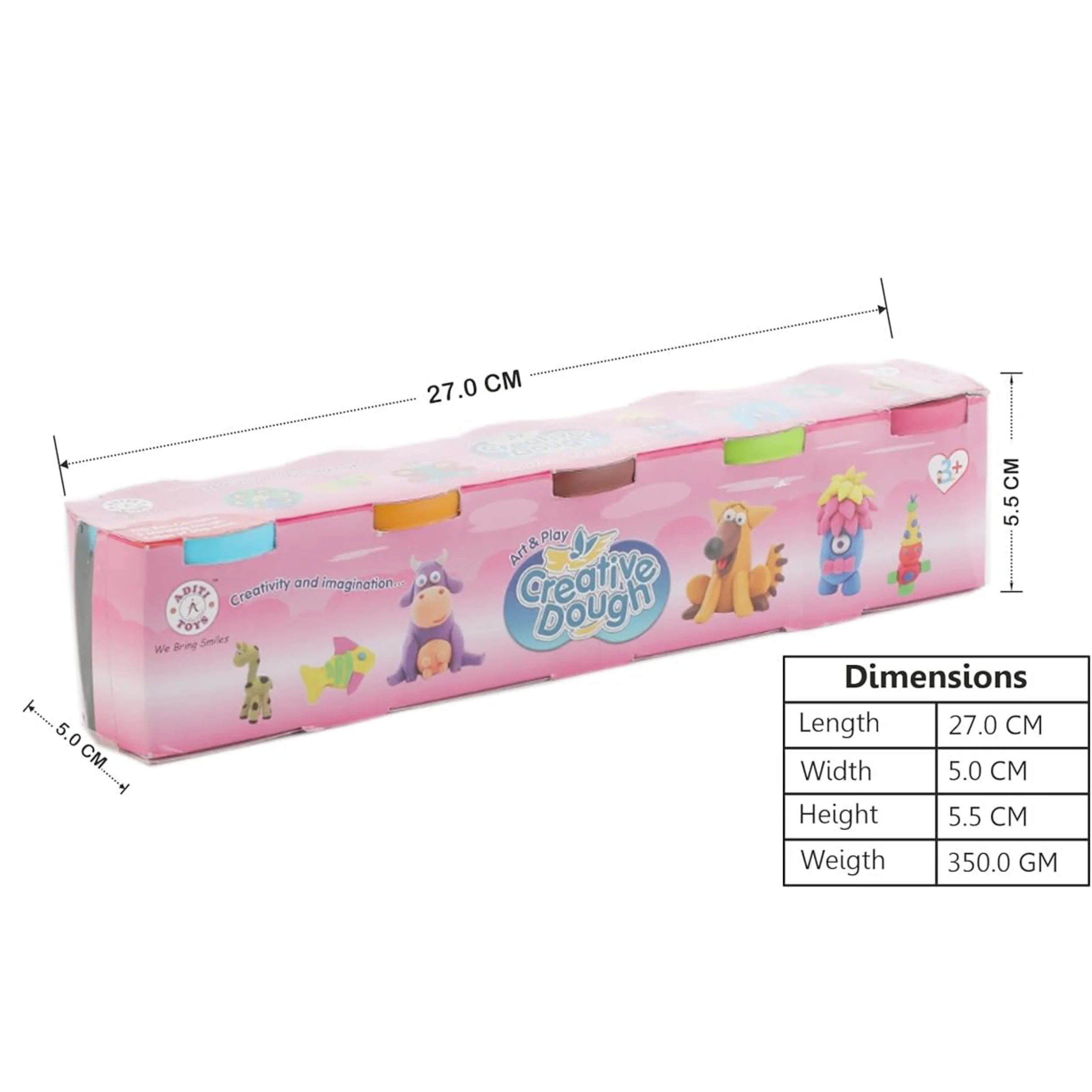 Chanak Clay Dough Set for Kids 3+ Years | 5 Colorful Non-Toxic Clay with Sculpting Tools – BIS Approved (50g x 5) - Image 2