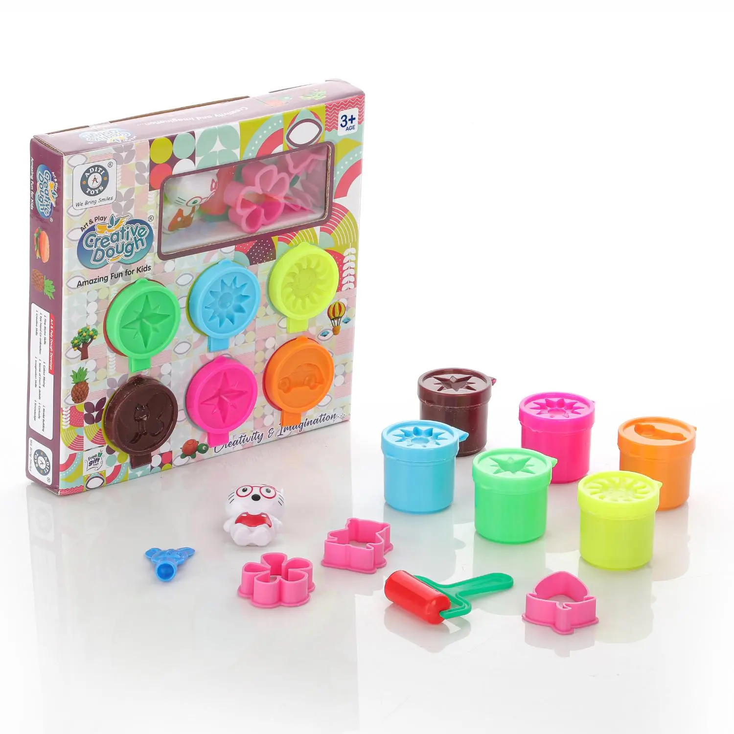 Chanak Clay Dough Set for Kids 3+ Years | 6 Colorful Non-Toxic Clay with Sculpting Tools – BIS Approved (50g x 6)