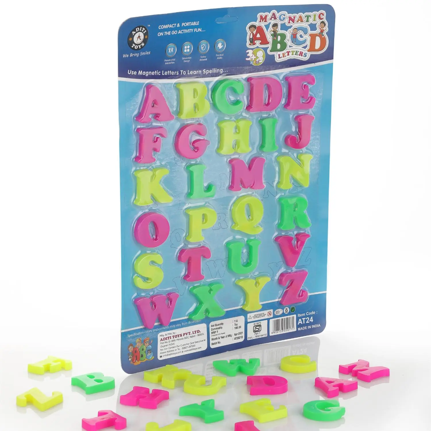 Chanak Magnetic Alphabet Letters for Kids 3+ Years | Capital ABCD Learning Set for Metal Surfaces – BIS Approved