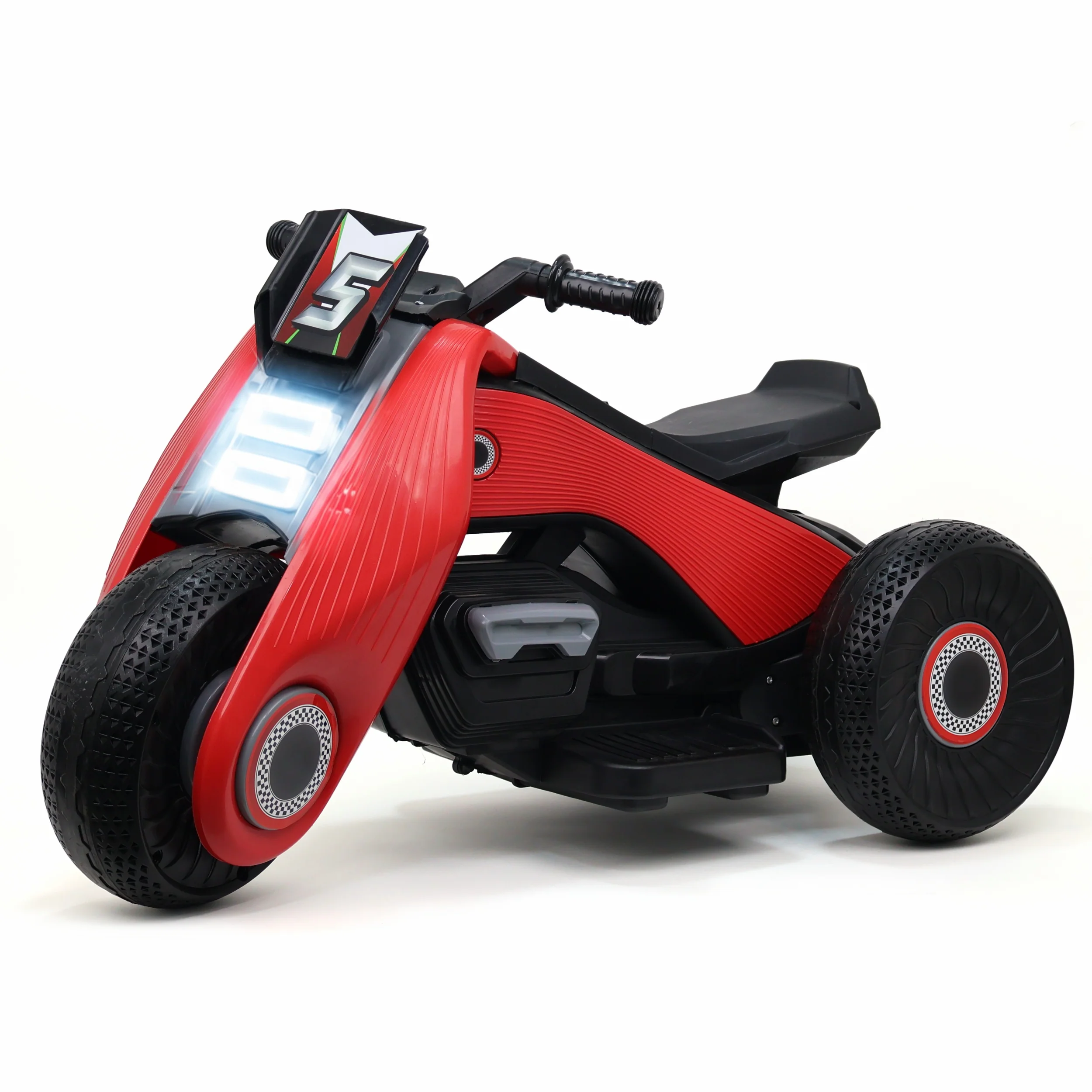 Chanak Electric Ride-On Bike for Kids 3+ Years | 6V Rechargeable 3-Wheel Scooter with Wide Tyres – BIS Approved (Red) – 6 Month Replacement Warranty - Image 8