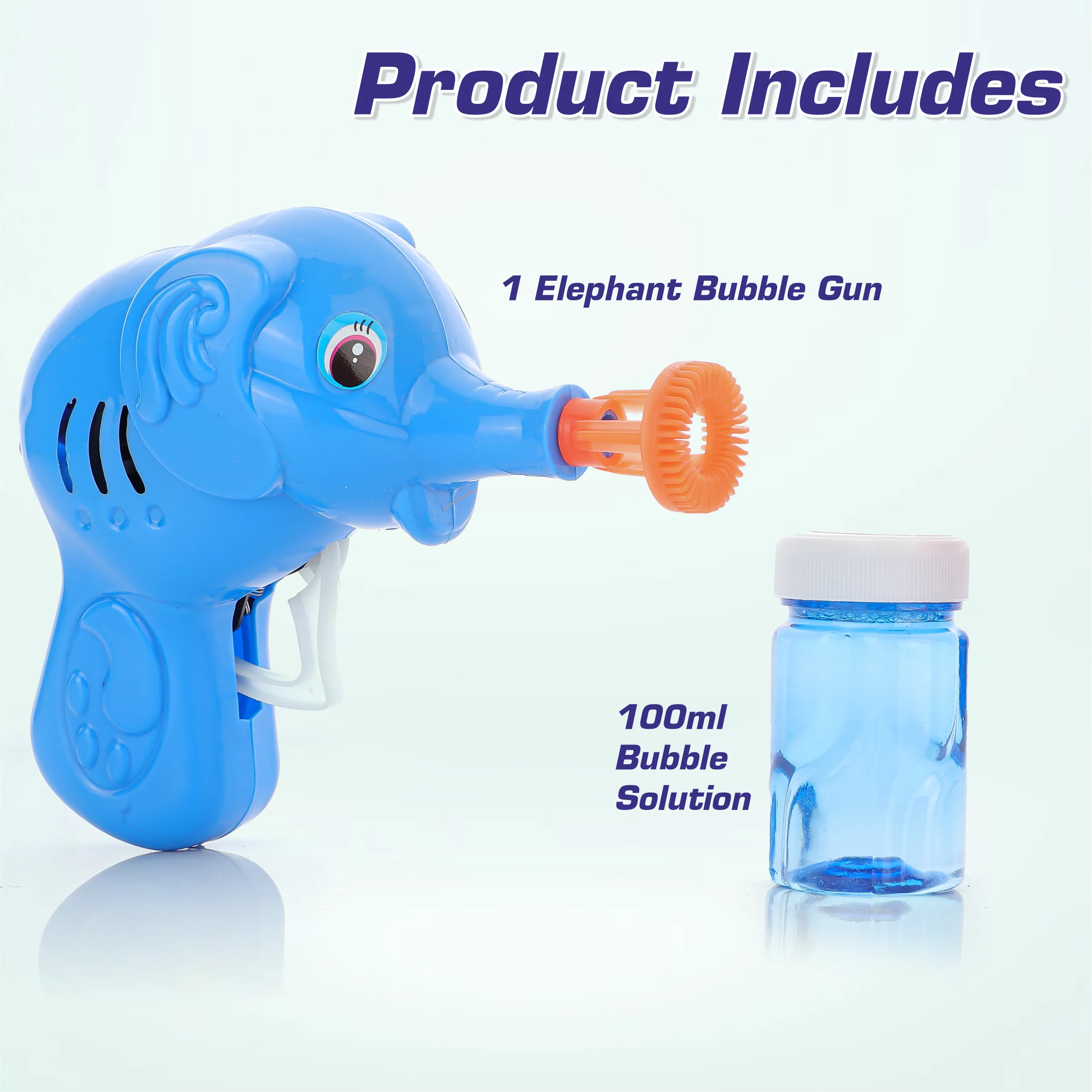 Chanak Elephant Bubble Gun Toy for Kids | Bubble Maker with 100ml Bubble Liquid – BIS Approved (Blue) - Image 3