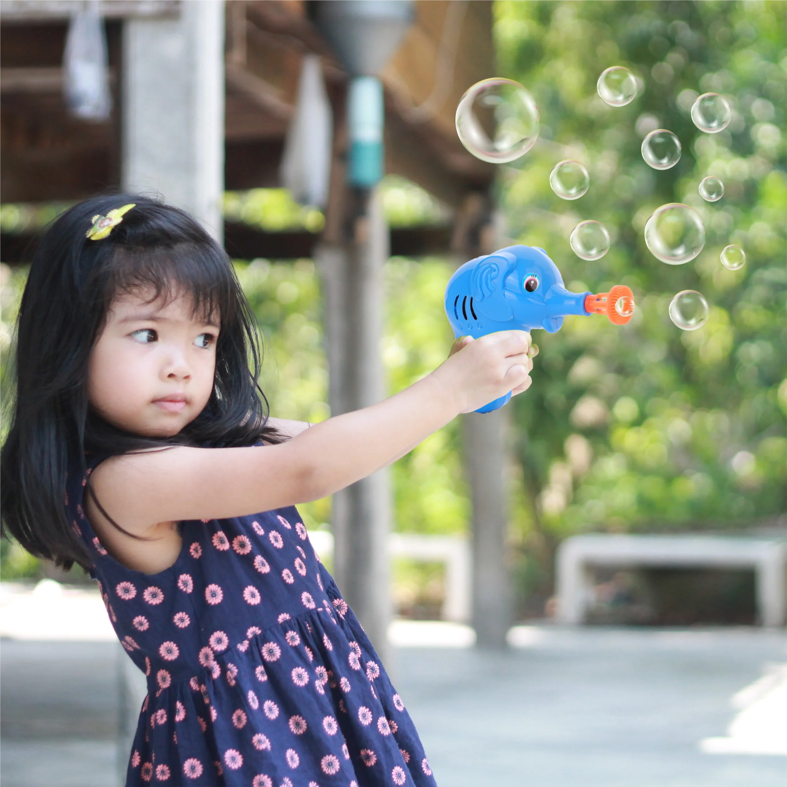 Chanak Elephant Bubble Gun Toy for Kids | Bubble Maker with 100ml Bubble Liquid – BIS Approved (Blue) - Image 6