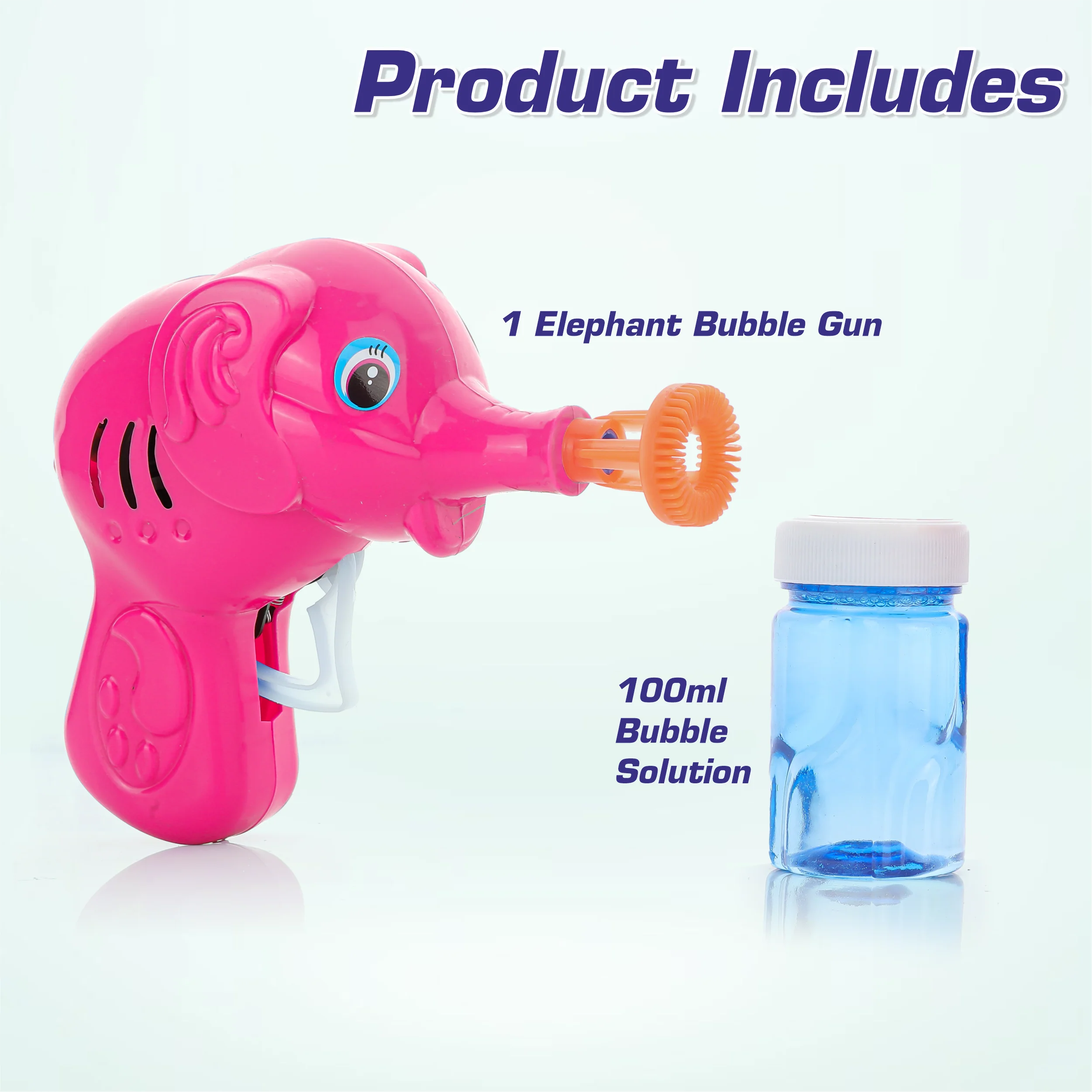 Chanak Elephant Bubble Gun Toy for Kids | Bubble Maker with 100ml Bubble Liquid – BIS Approved (Pink) - Image 3