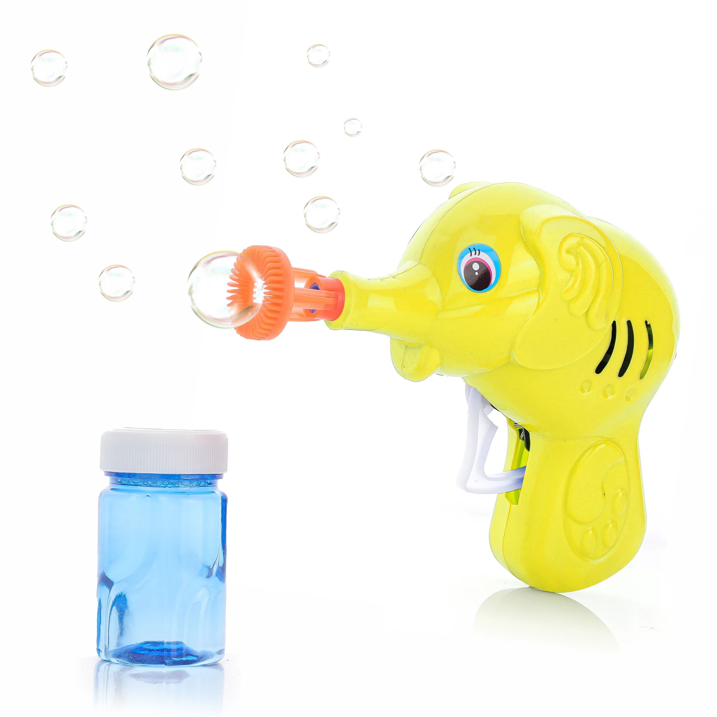 Chanak Elephant Bubble Gun Toy for Kids | Bubble Maker with 100ml Bubble Liquid – BIS Approved (Yellow)