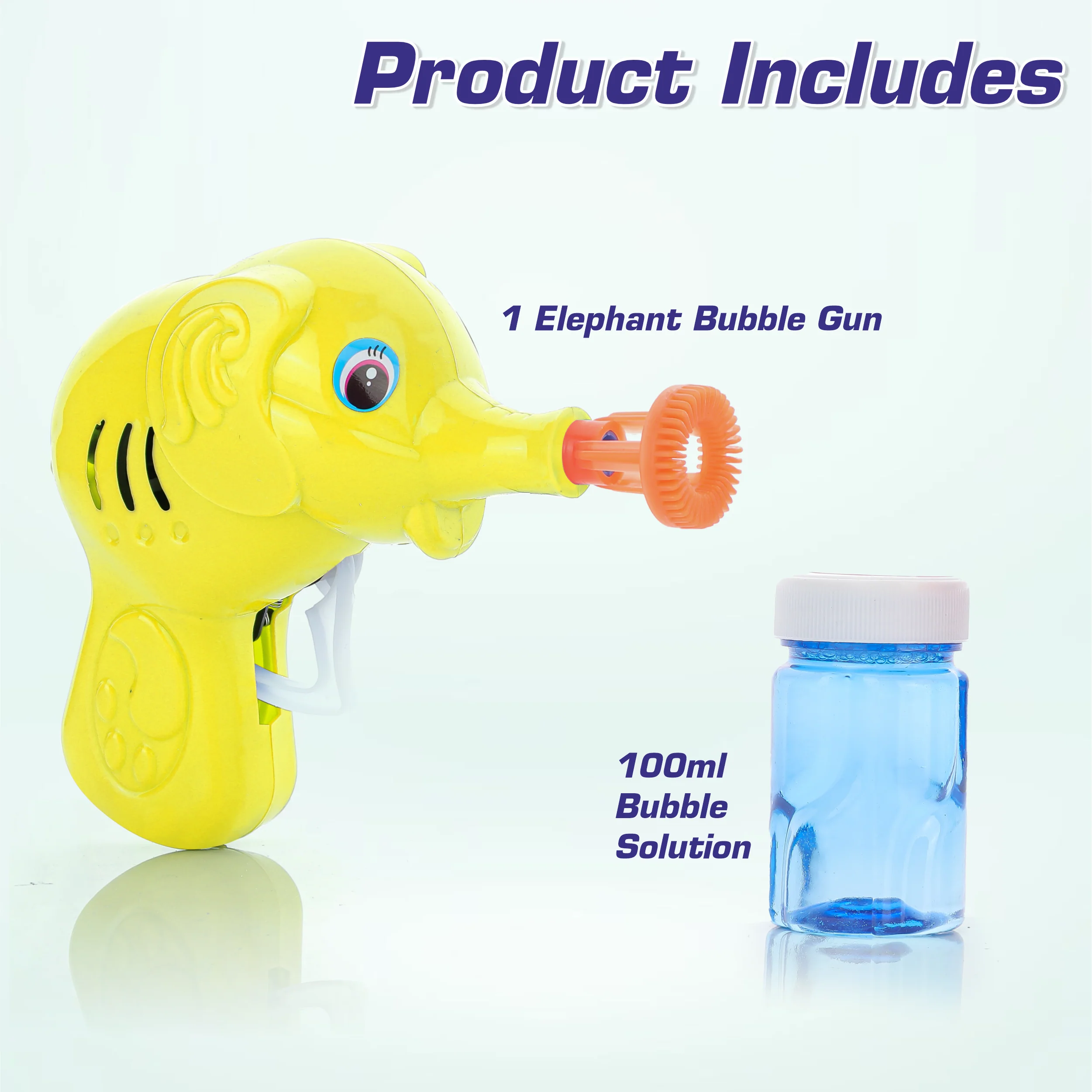 Chanak Elephant Bubble Gun Toy for Kids | Bubble Maker with 100ml Bubble Liquid – BIS Approved (Yellow) - Image 3