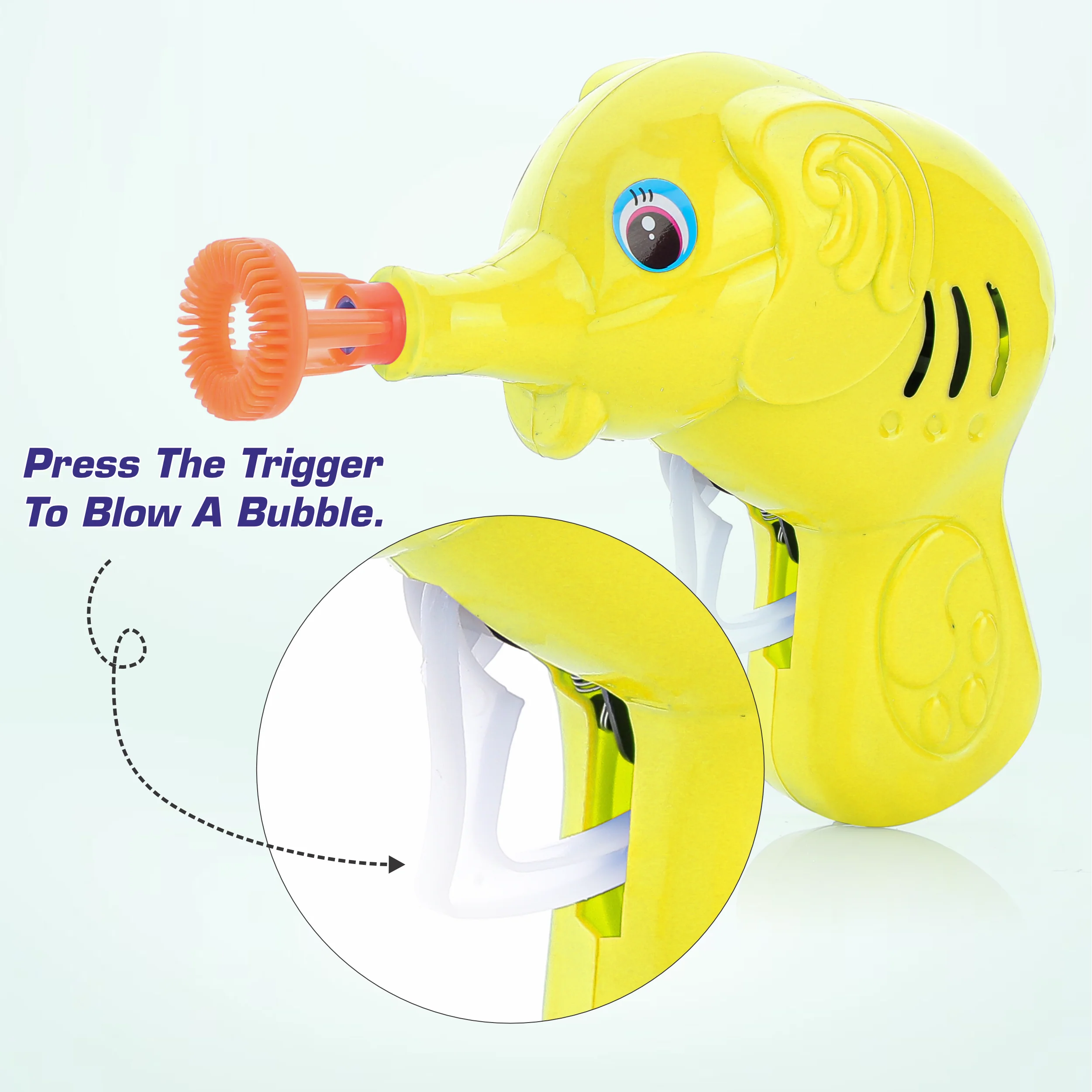 Chanak Elephant Bubble Gun Toy for Kids | Bubble Maker with 100ml Bubble Liquid – BIS Approved (Yellow) - Image 4