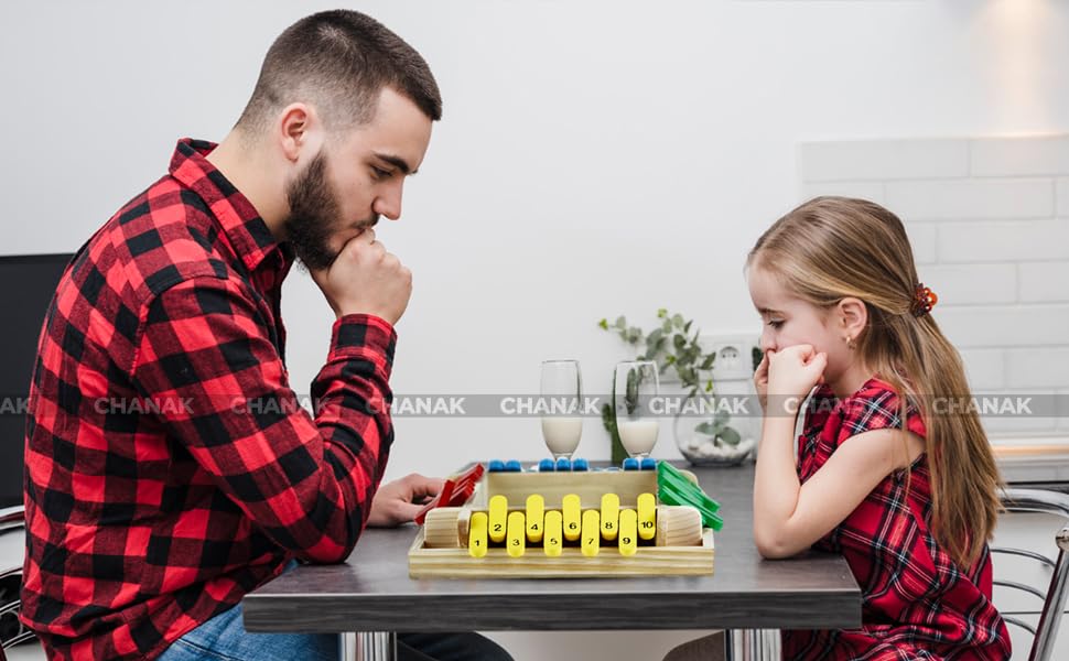 Chanak Shut The Box Wooden Dice Game for Kids 5+ Years | Classic Math & Motor Skills Board Game – BIS Approved - Image 3