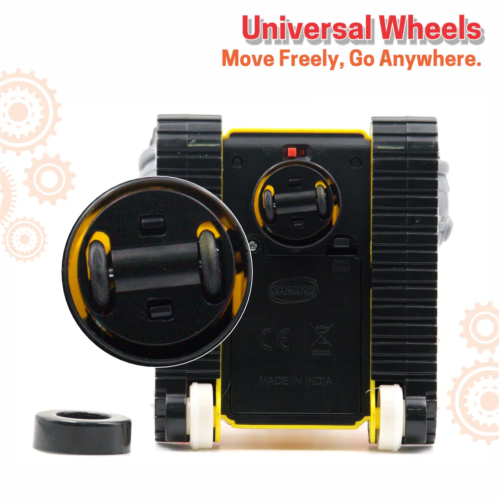 Chanak Gear Robot Car Toy for Kids | Transparent Electric Bump & Go with Sound & Light – BIS Approved (Yellow) - Image 5