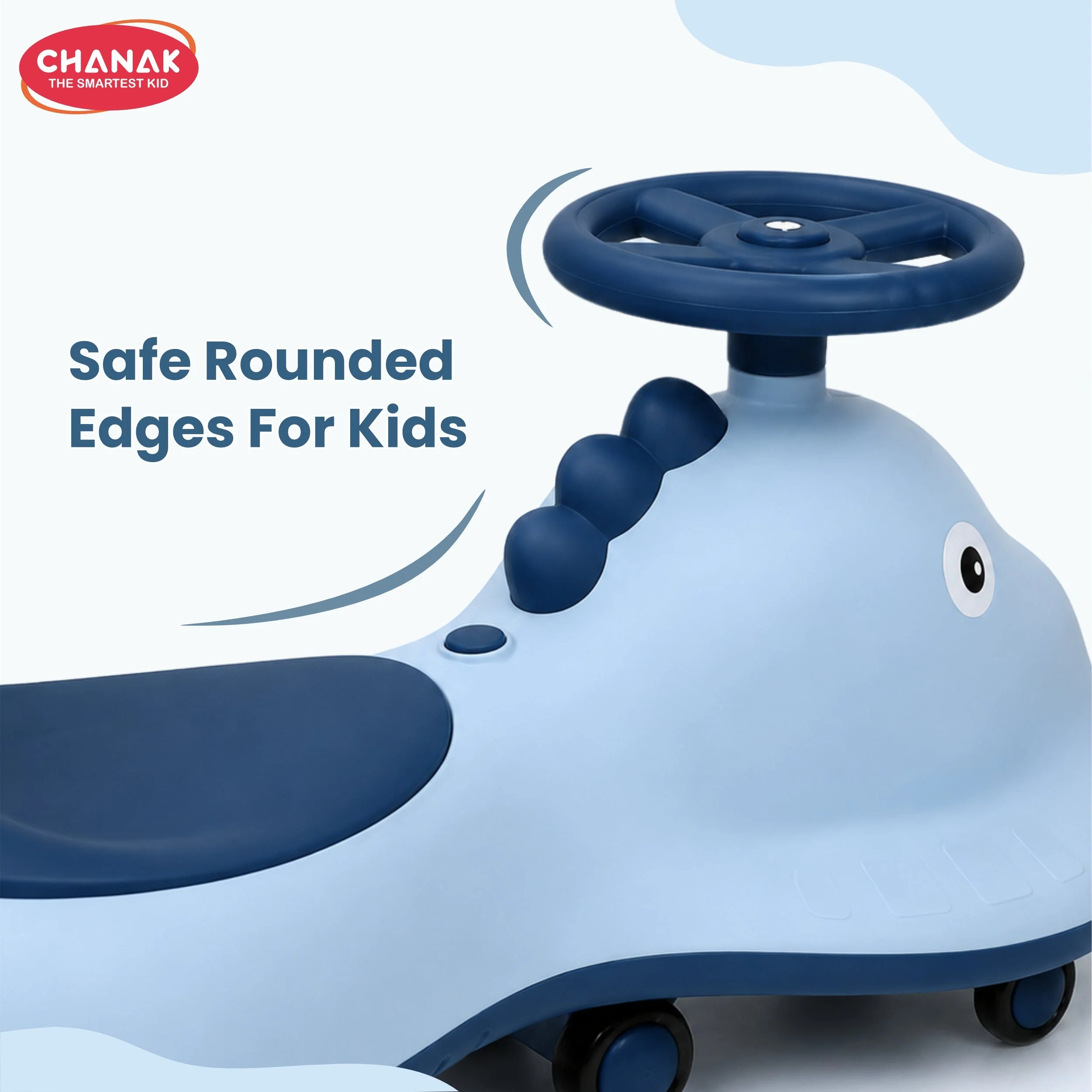 Chanak Dino Swing Ride-On Car for Kids 3+ Years | 360° Wheels, Lights & Music Animal Shape Wiggle Car – BIS Approved - Image 6