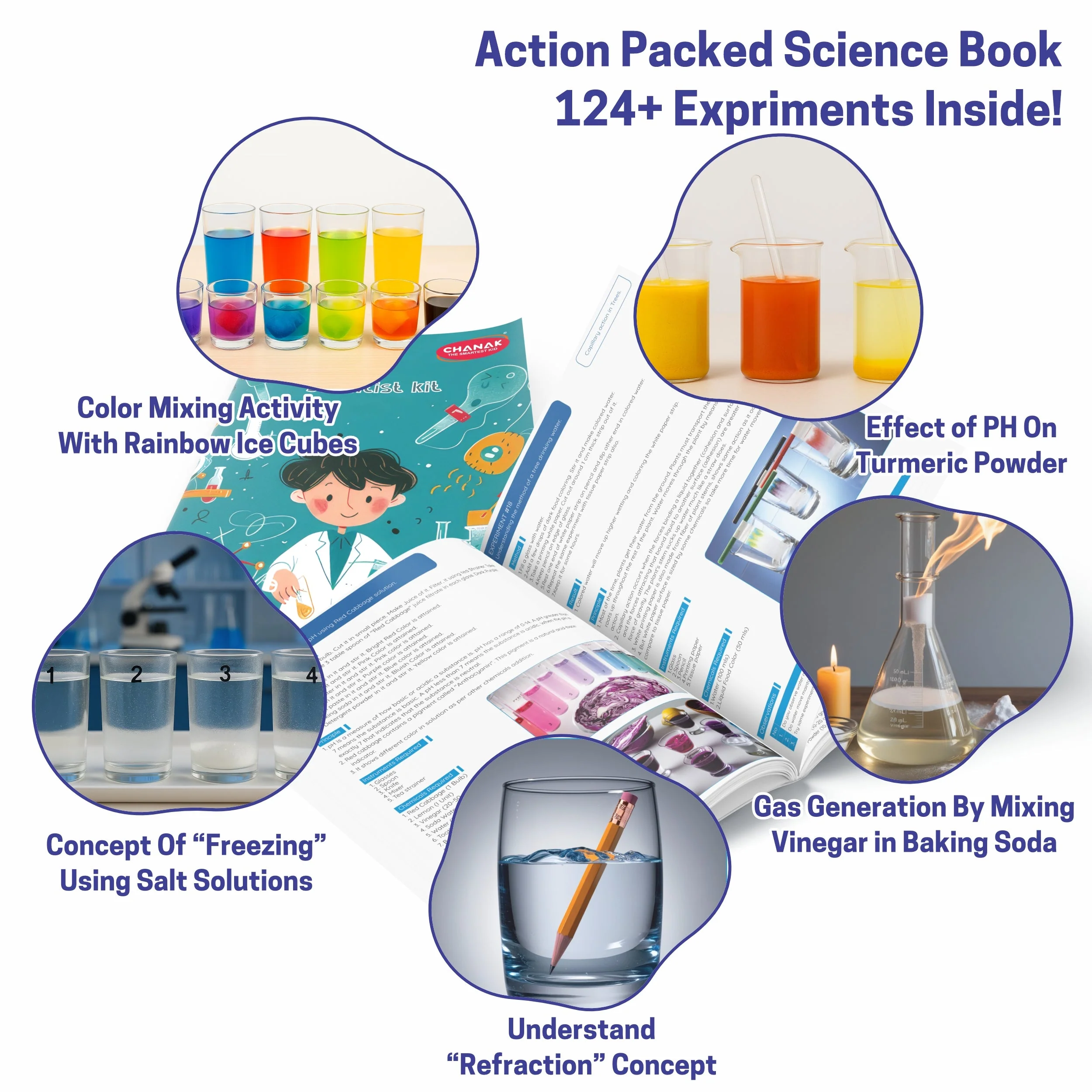 Chanak Chemistry Lab Science Kit for Kids 8+ Years | 124+ Experiments with Real Chemicals & Activity Guide – BIS Approved - Image 3