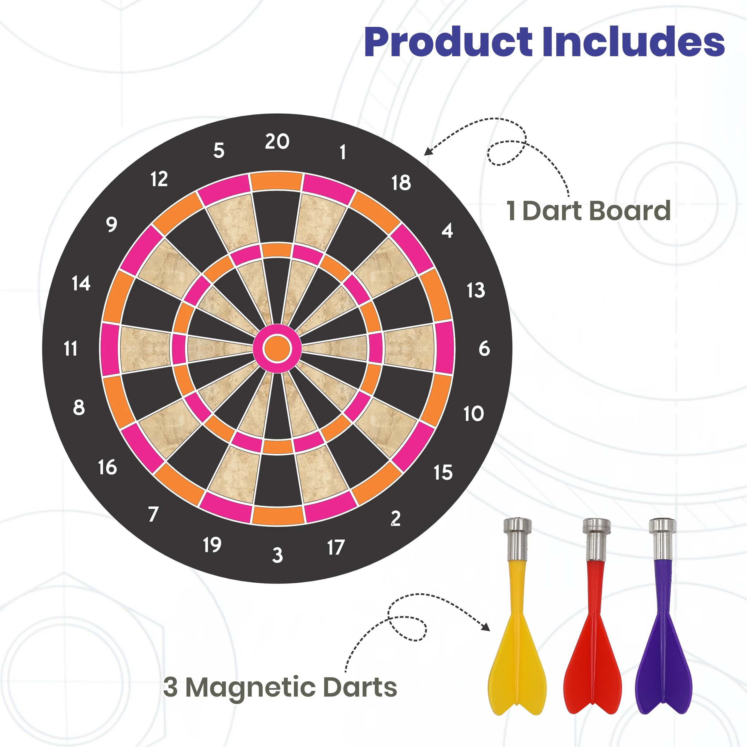 Chanak Magnetic Dartboard for Kids 3+ Years | 3 Magnetic Darts, 8.8 Inch – BIS Approved - Image 3
