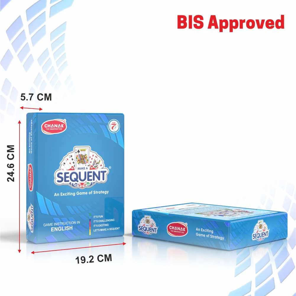 Chanak Sequence Board Game for Kids 7+ Years | Strategy Game with Foldable Board, Chips & Cards – BIS Approved - Image 3