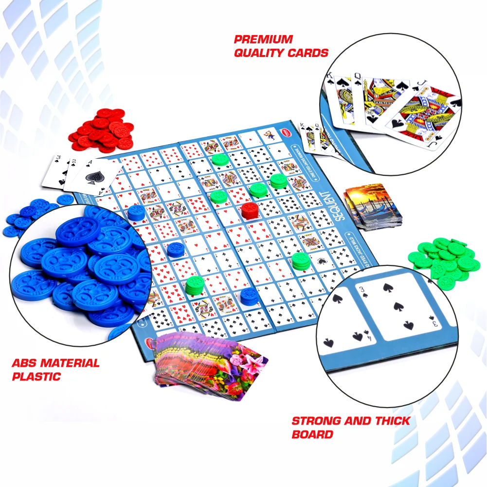 Chanak Sequence Board Game for Kids 7+ Years | Strategy Game with Foldable Board, Chips & Cards – BIS Approved - Image 4