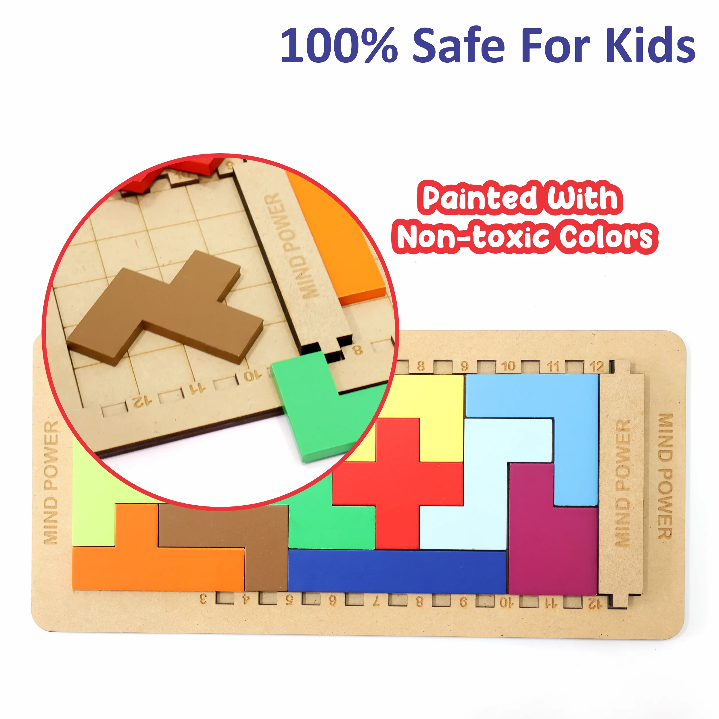 Chanak Wooden Tetris Puzzle Game for Kids 6+ Years | Brain Booster Russian Block Puzzle – BIS Approved - Image 3