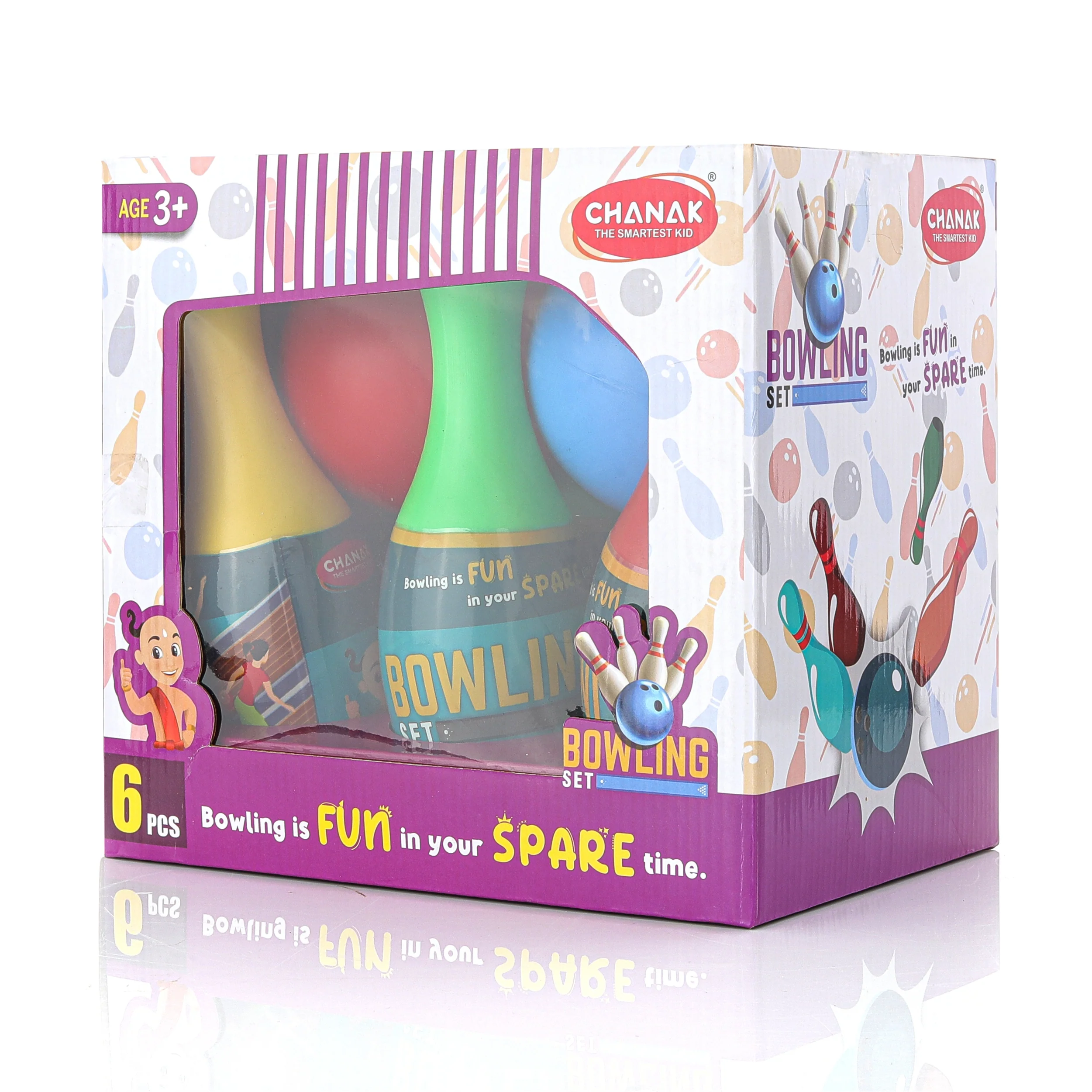 Chanak Bowling Game Set for Kids 3+ Years | 6 Pins & 2 Balls, Indoor & Outdoor Play – BIS Approved - Image 3