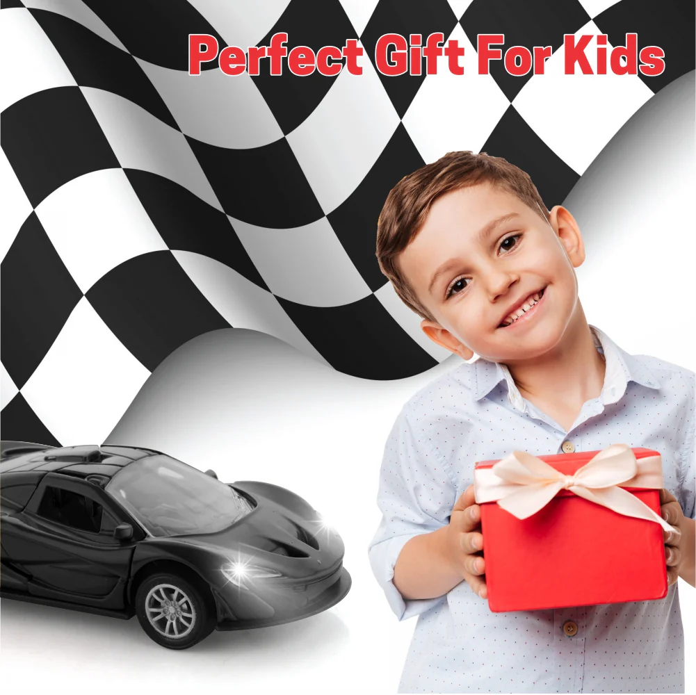 Chanak Die-Cast Metal Pull Back Car for Kids 3+ Years | LED Lights & Realistic Engine Sound – BIS Approved (Black) - Image 5