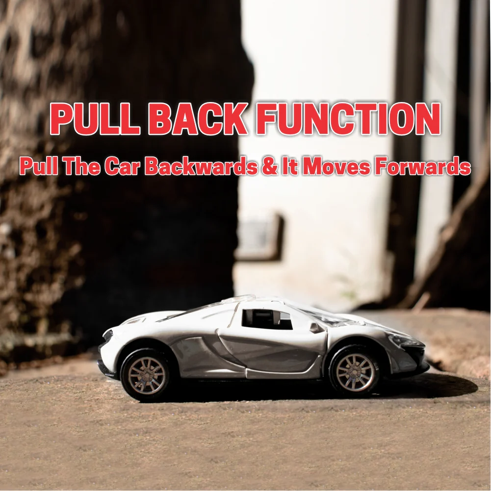 Chanak Die-Cast Metal Pull Back Car for Kids 3+ Years | LED Lights & Realistic Engine Sound – BIS Approved (White) - Image 5