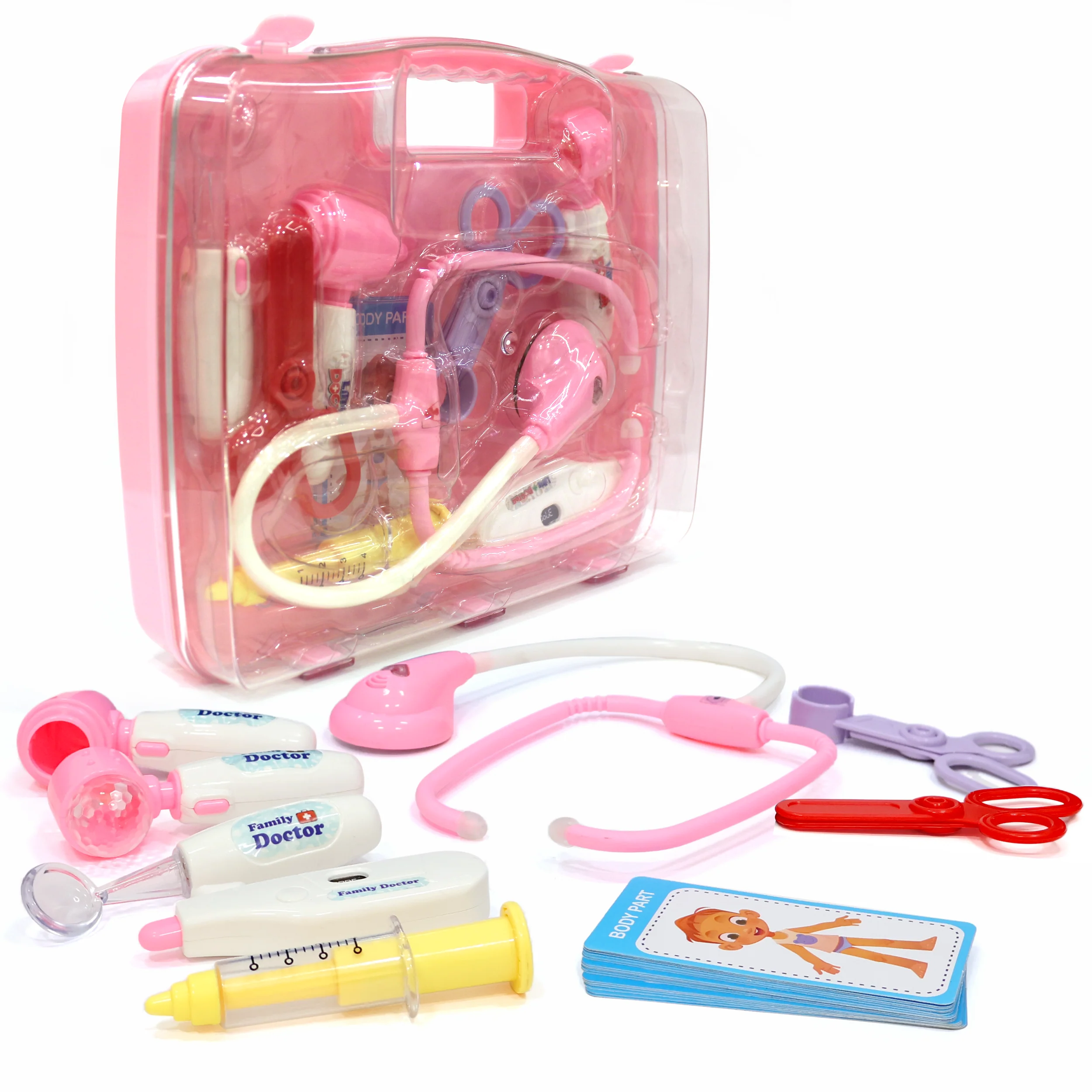 Chanak Doctor Kit for Kids 3+ Years | 9 Pc LED Instrument Set with Transparent Briefcase – BIS Approved (Blue)
